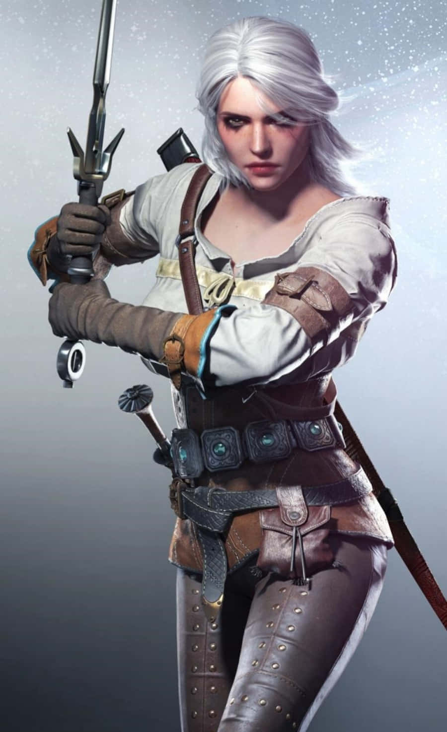 Ciri valiente con espada: fondo para teléfono de The Witcher 3 Fondos de pantalla