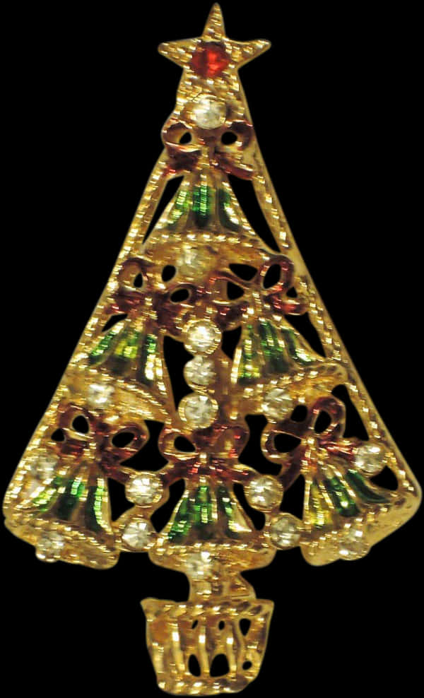 Broche de Árbol de Navidad Dorado Fondos de pantalla