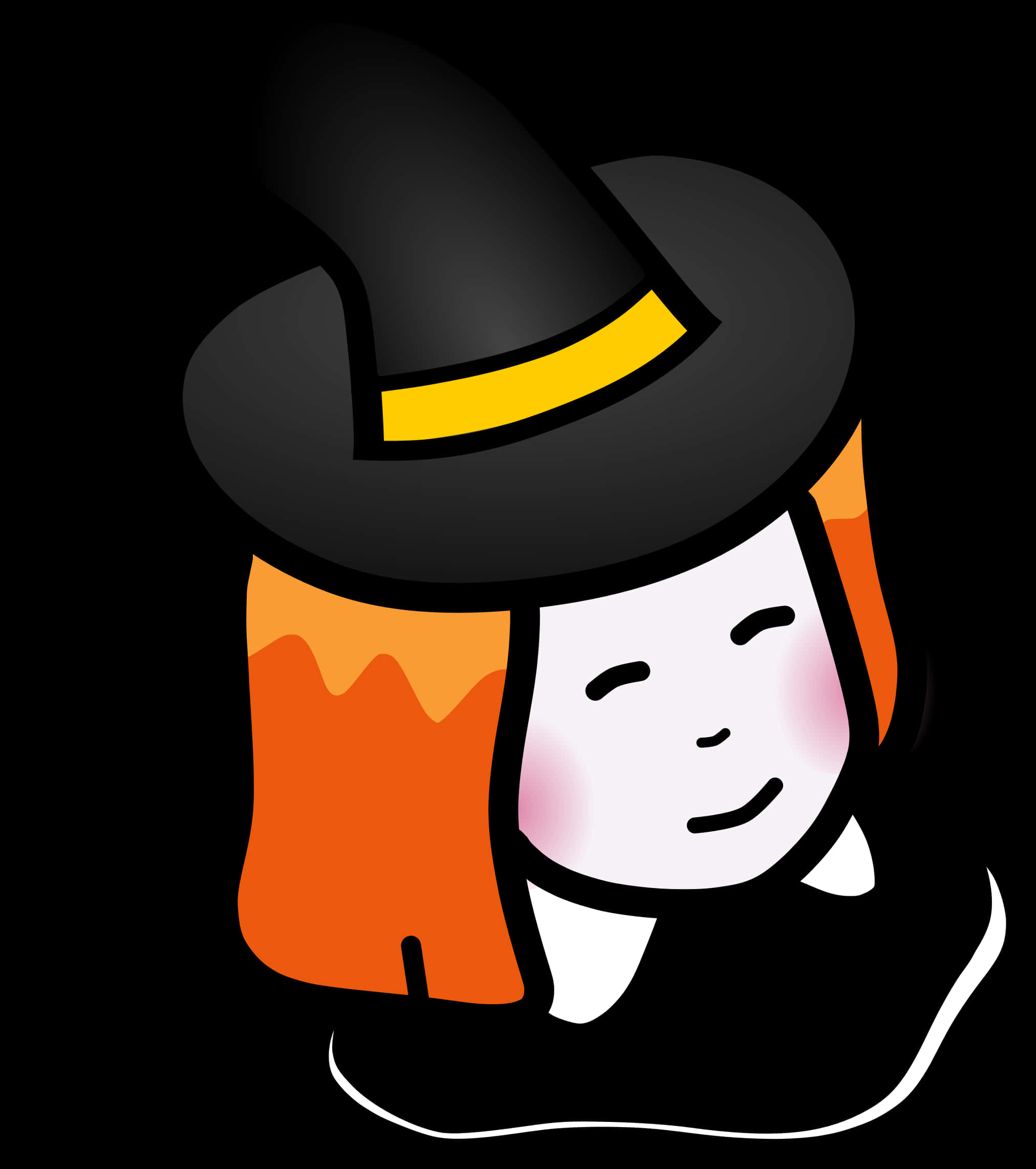 Bruja de Dibujos Animados con Sombrero Negro Fondos de pantalla