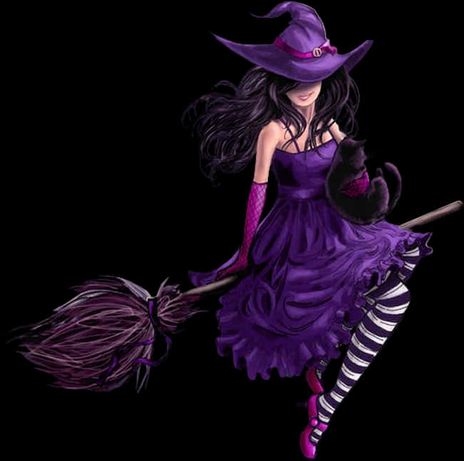 Bruja encantadora en escoba Fondos de pantalla