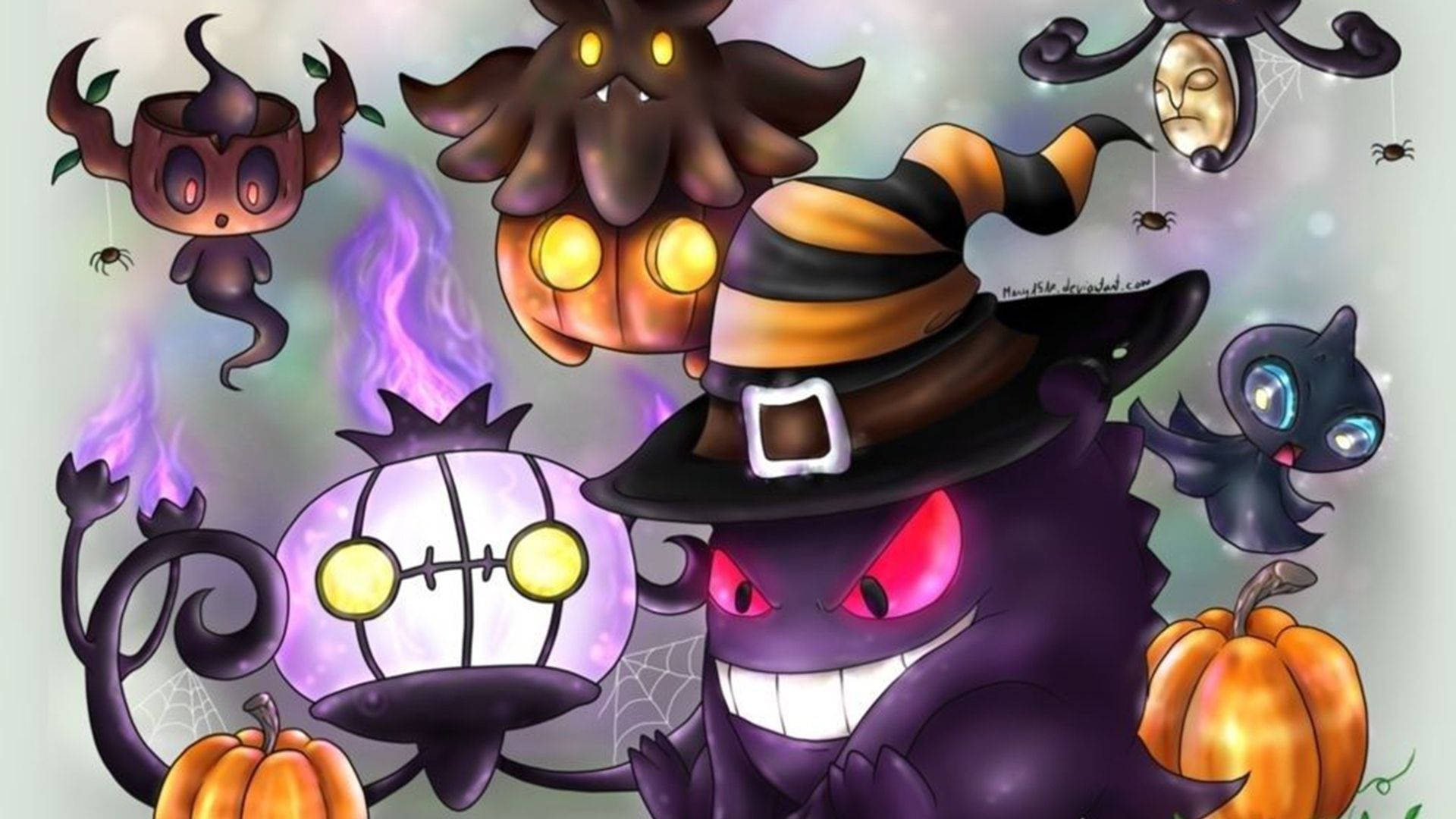 Brujas de Halloween brillantes de caricatura Fondos de pantalla