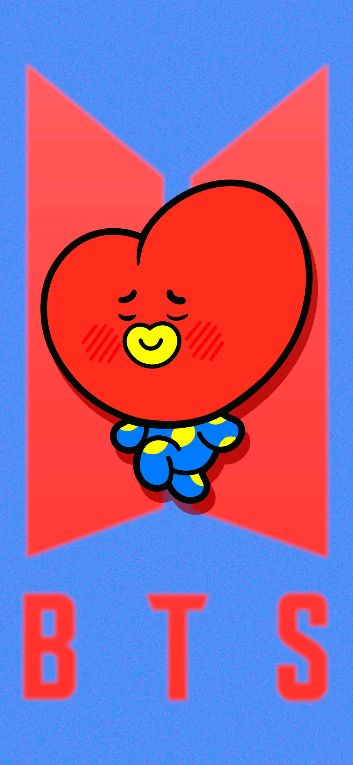 BT21 Tata sobre el Logo de BTS Fondos de pantalla