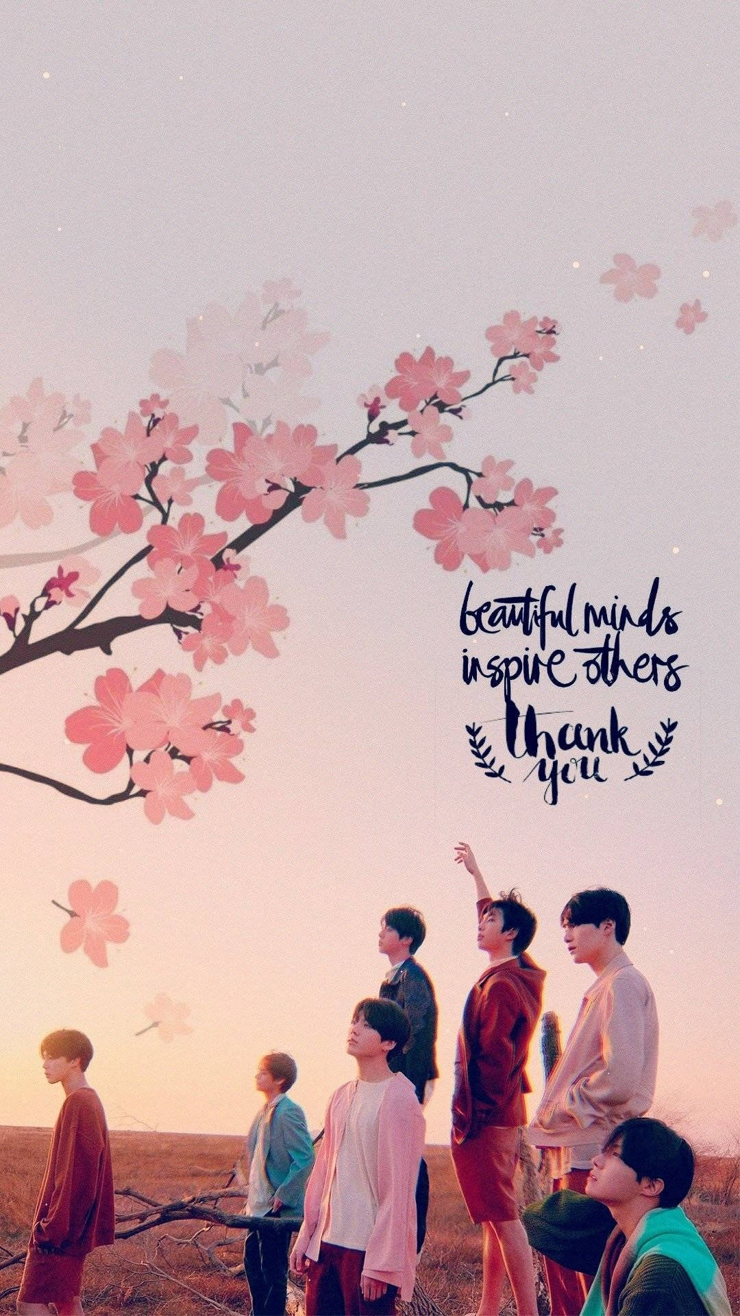 Bts estéticos juntos bajo Sakura Fondos de pantalla