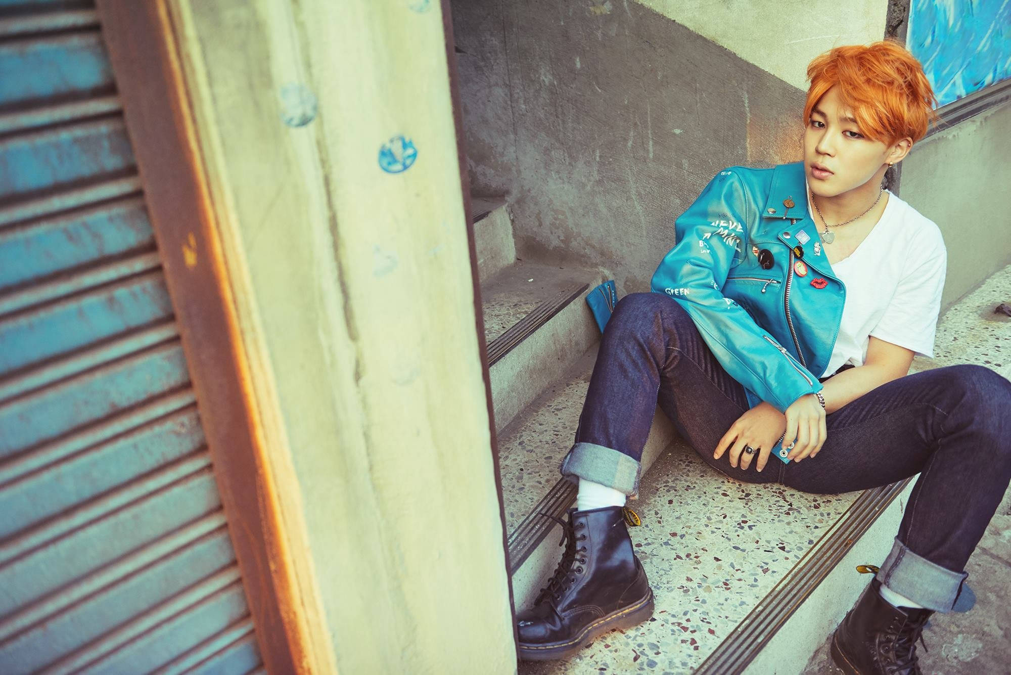 Bts Jimin Estético con Cabello Naranja Fondos de pantalla