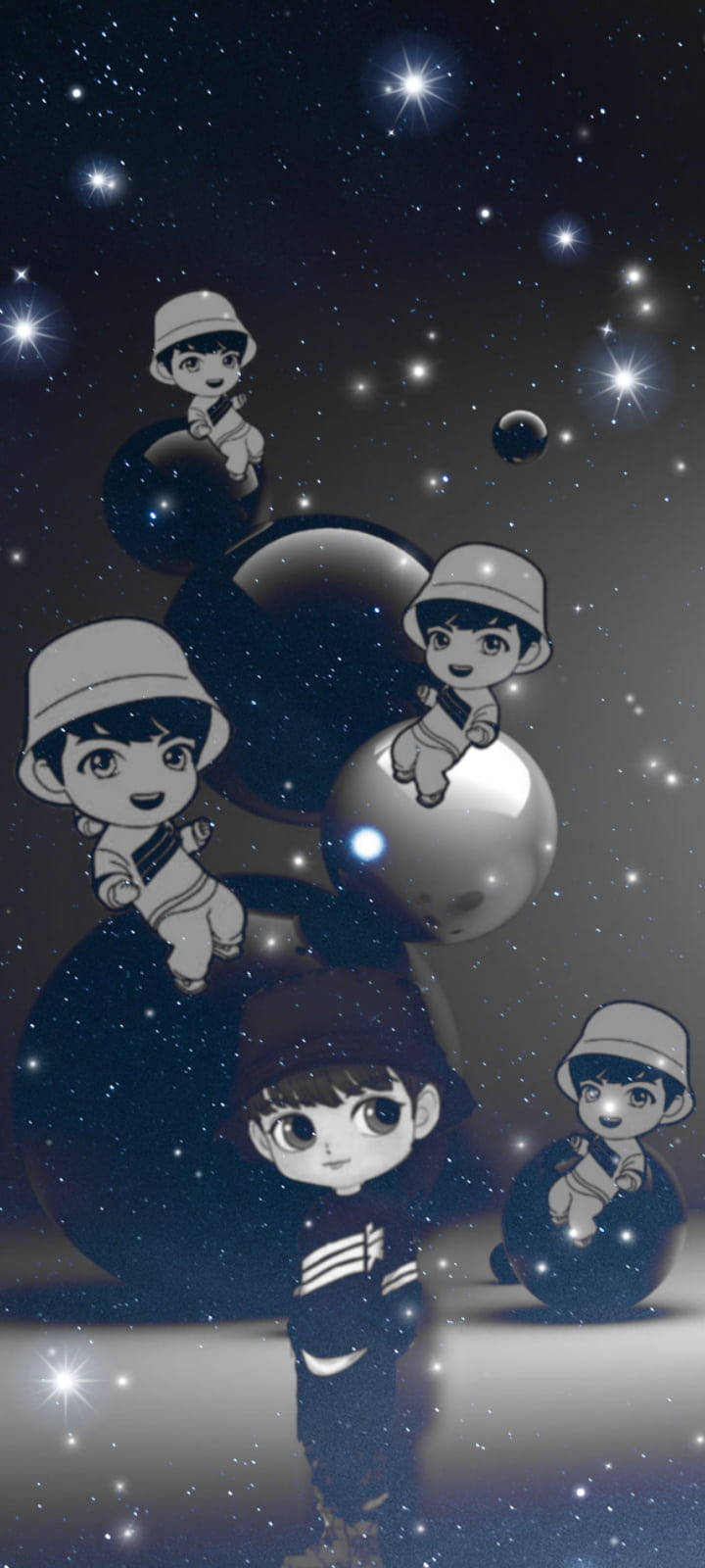 BTS Tinytan Jungkook Blanco y Negro Fondos de pantalla