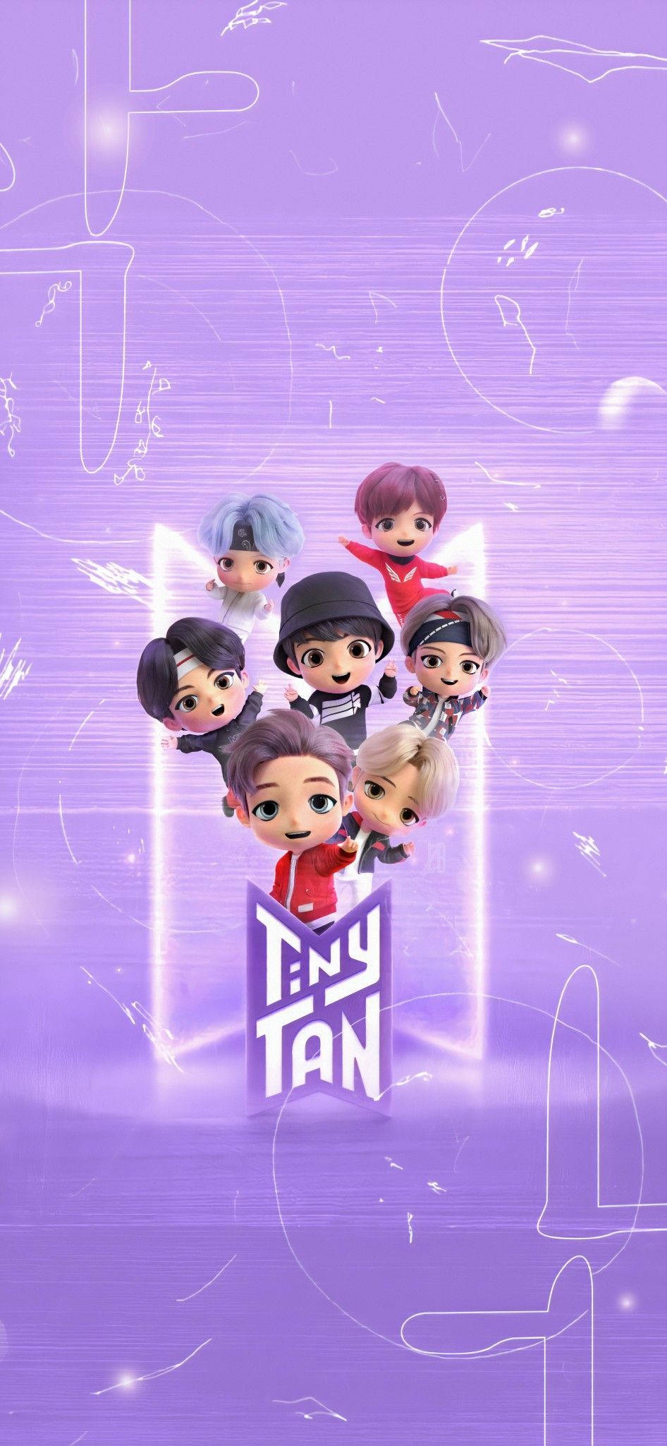 BTS Tinytan Retrato Púrpura Pastel Fondos de pantalla