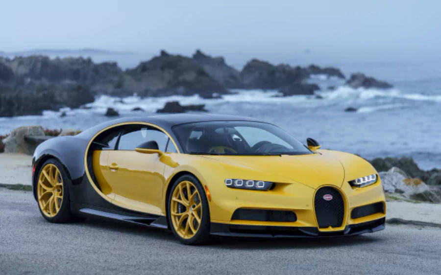 Bugatti Chiron amarillo 4K Fondos de pantalla