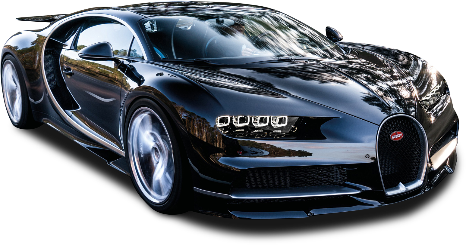 Bugatti Chiron negro vista lateral Fondos de pantalla