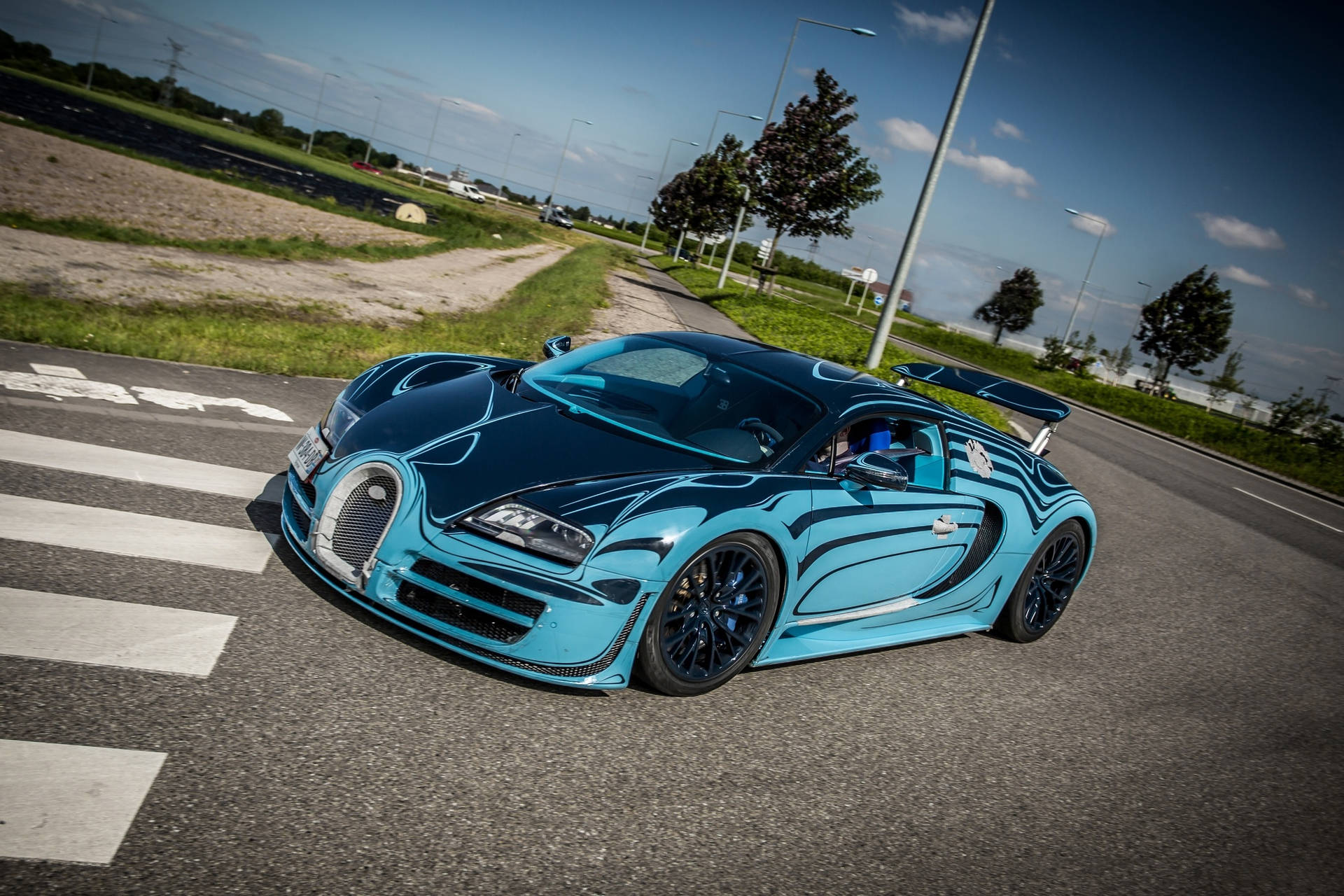 Fondo de Pantalla del Bugatti Veyron Azul Zafiro