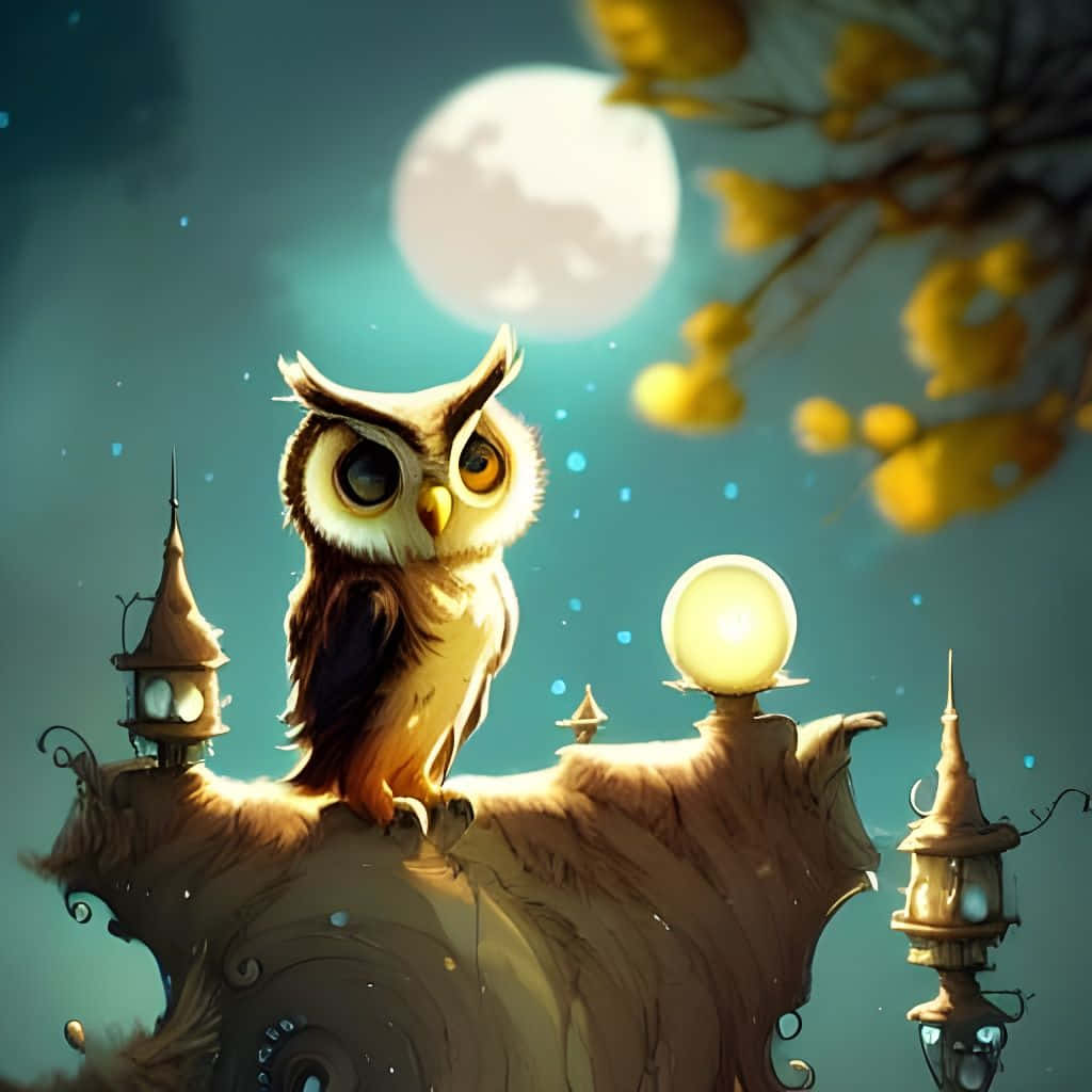 Búho bebé curioso y expectante Fondos de pantalla