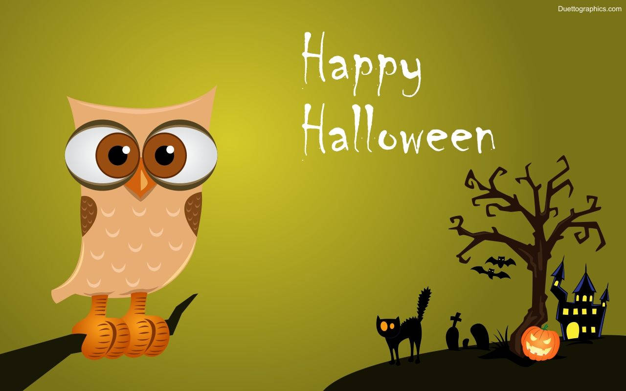 Búho Kawaii de Halloween Fondos de pantalla