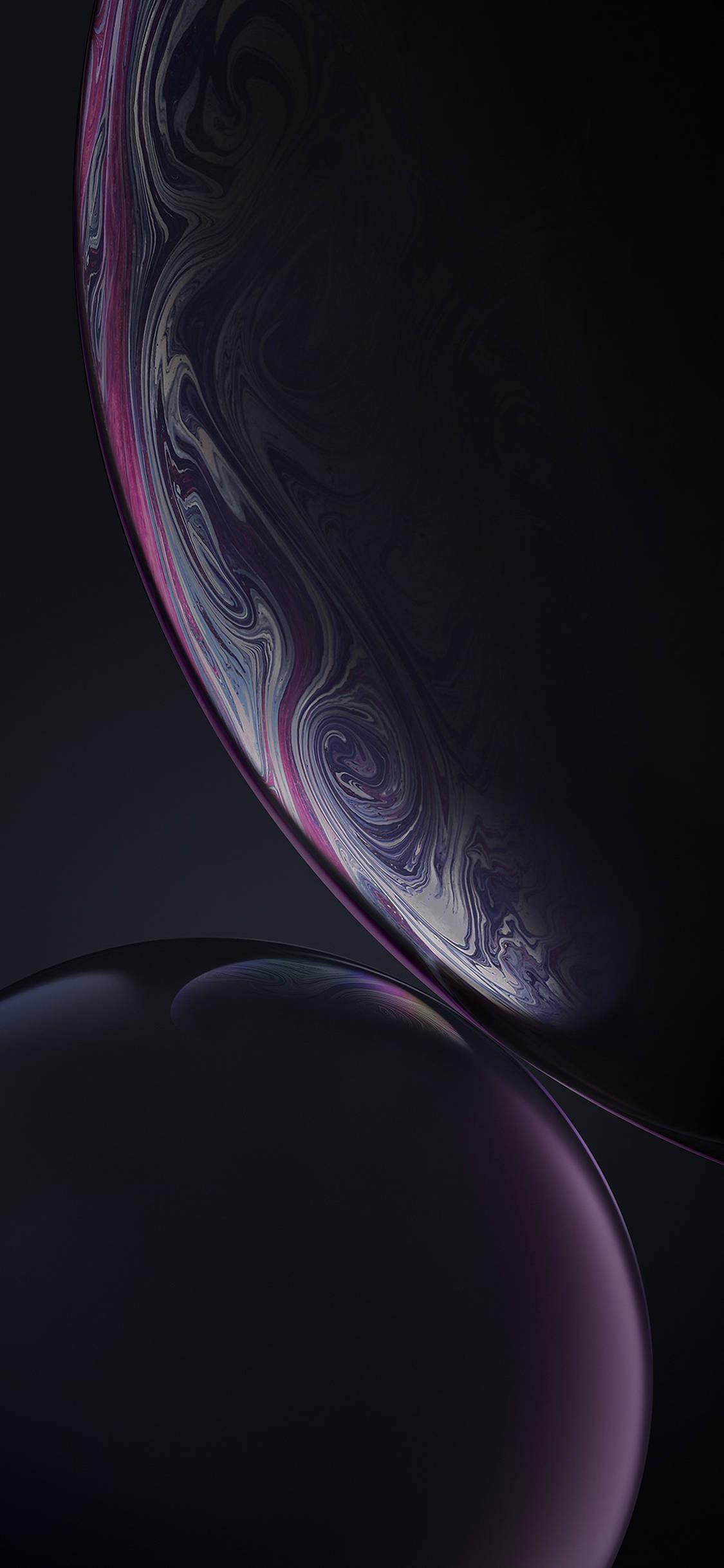 Burbuja Negra Estética para iPhone XR Fondos de pantalla