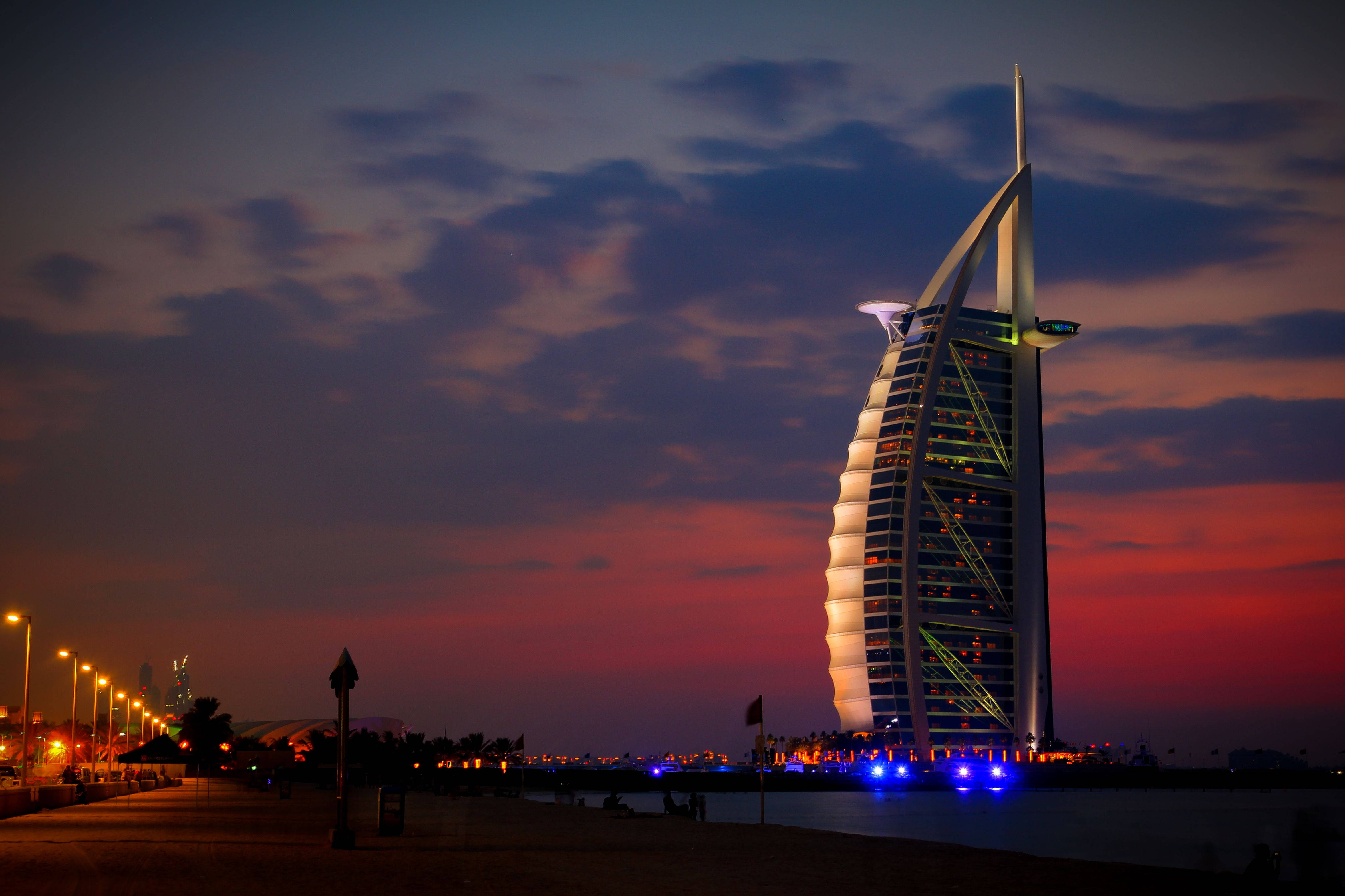 Burj Al Arab Cielo Nocturno Fondos de pantalla