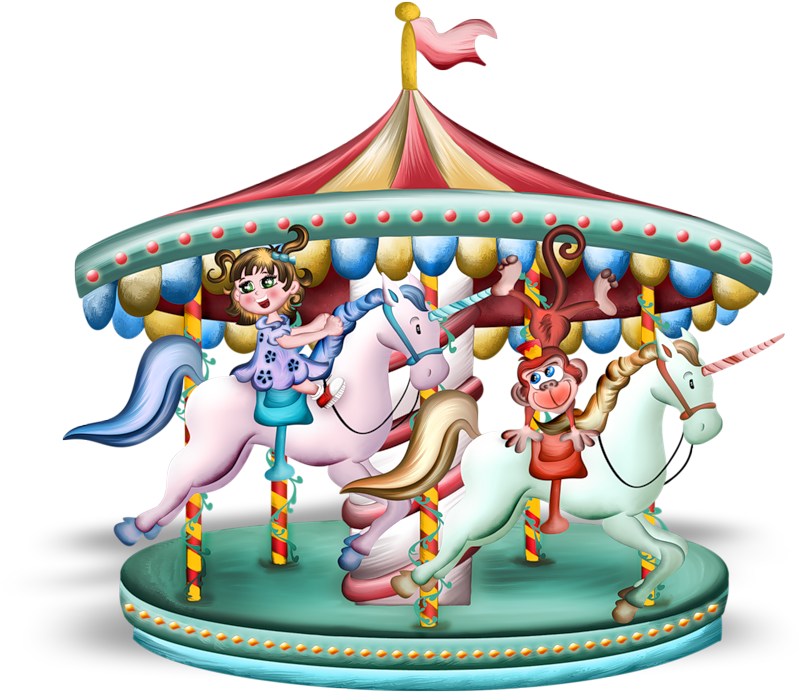 Caballo de carrusel animado con niño Fondos de pantalla