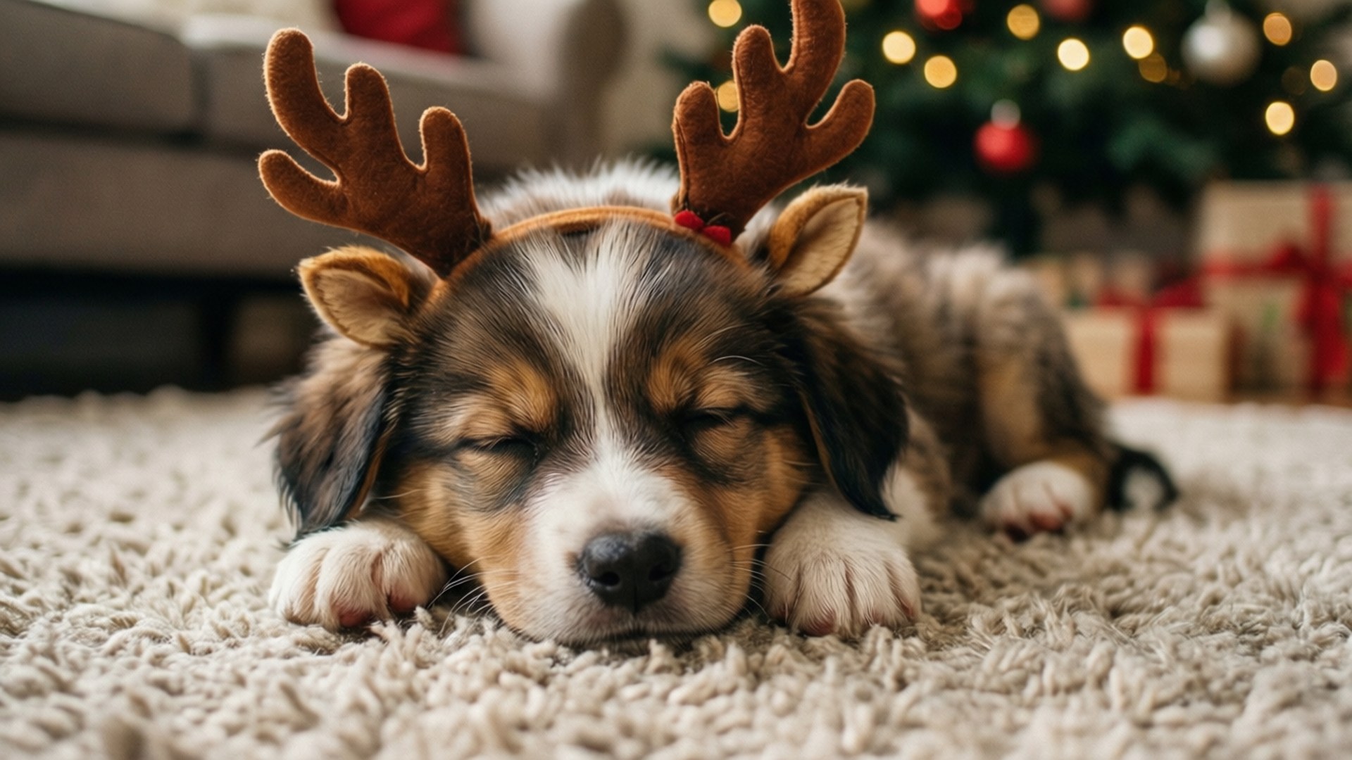 Cachorro durmiendo con astas Fondos de pantalla