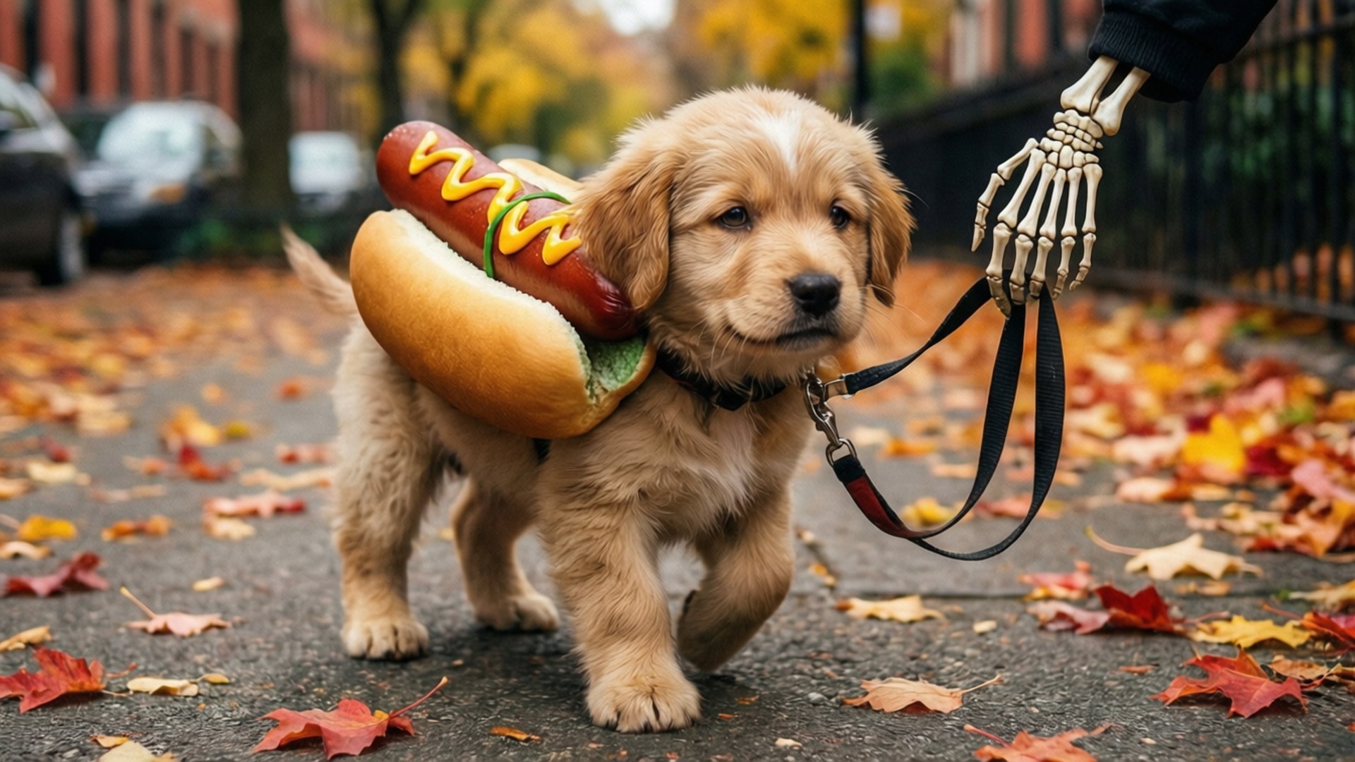 Cachorro Hot Dog de Halloween Fondos de pantalla