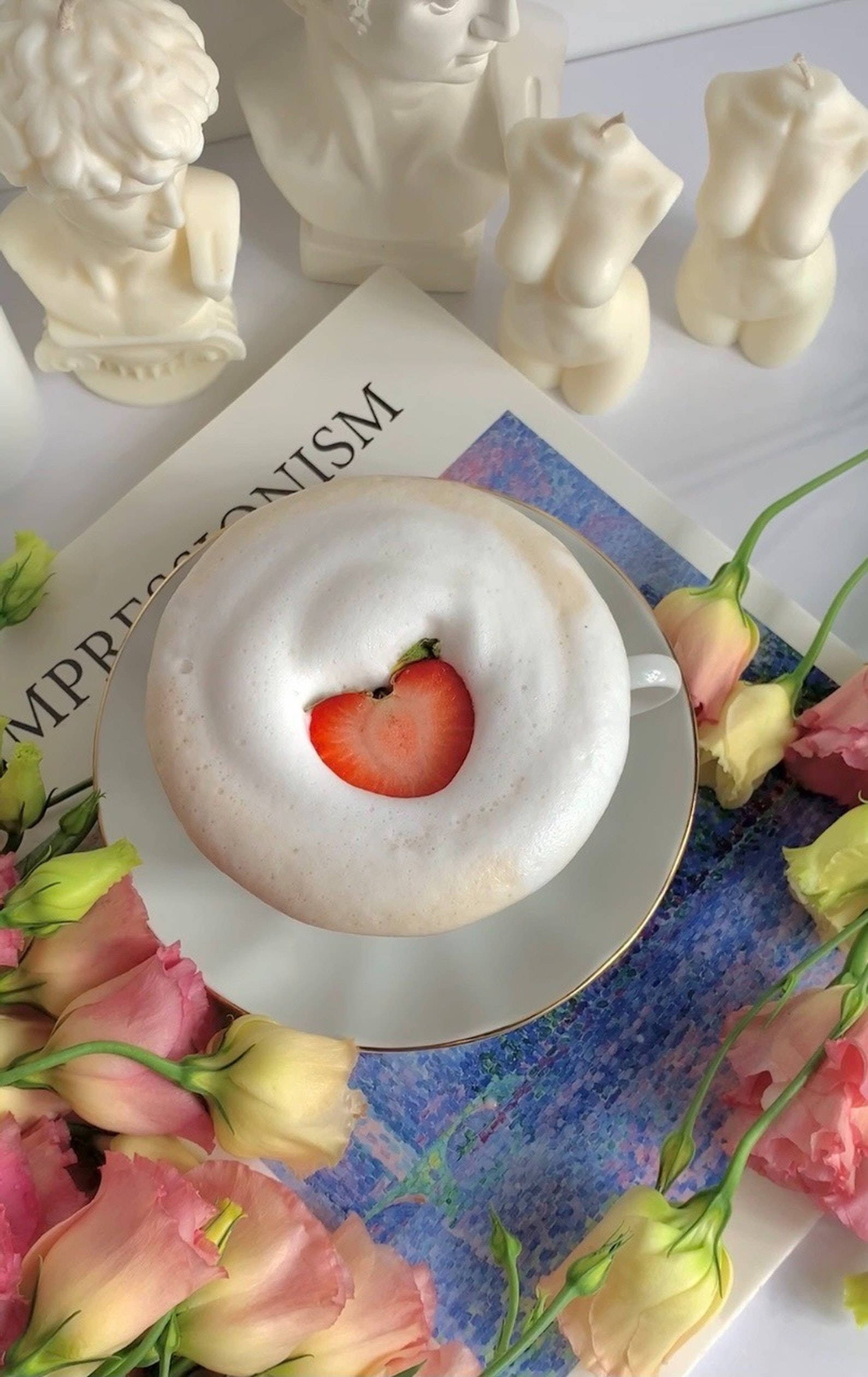 Café con Fresa de Estética Preppy Fondos de pantalla