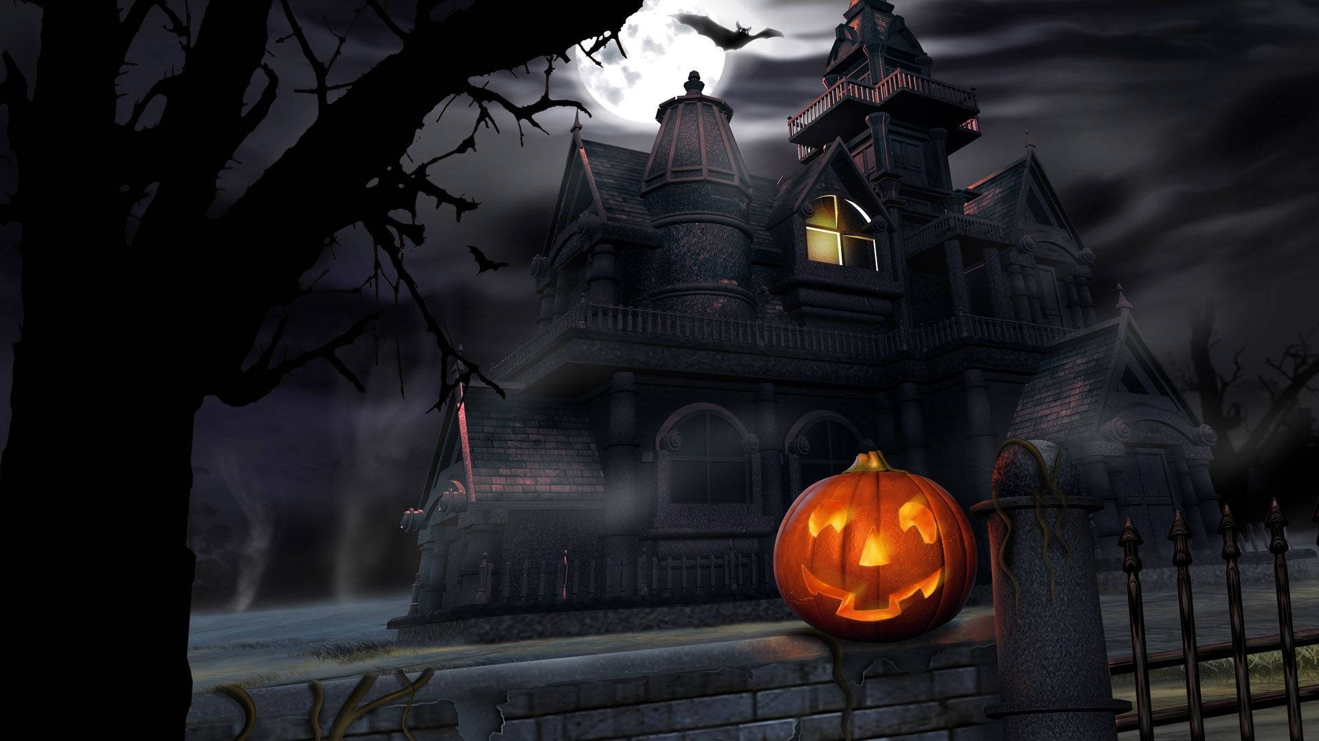 Calabaza afuera en Halloween de caricatura Fondos de pantalla