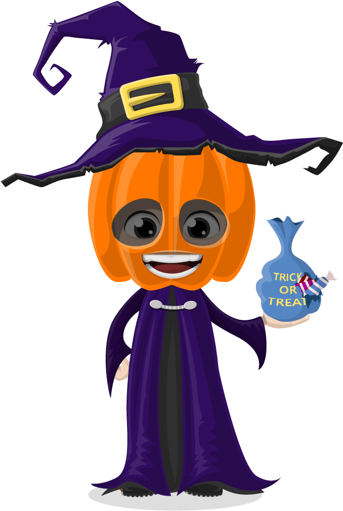 Calabaza Bruja de Halloween Caricatura Fondos de pantalla