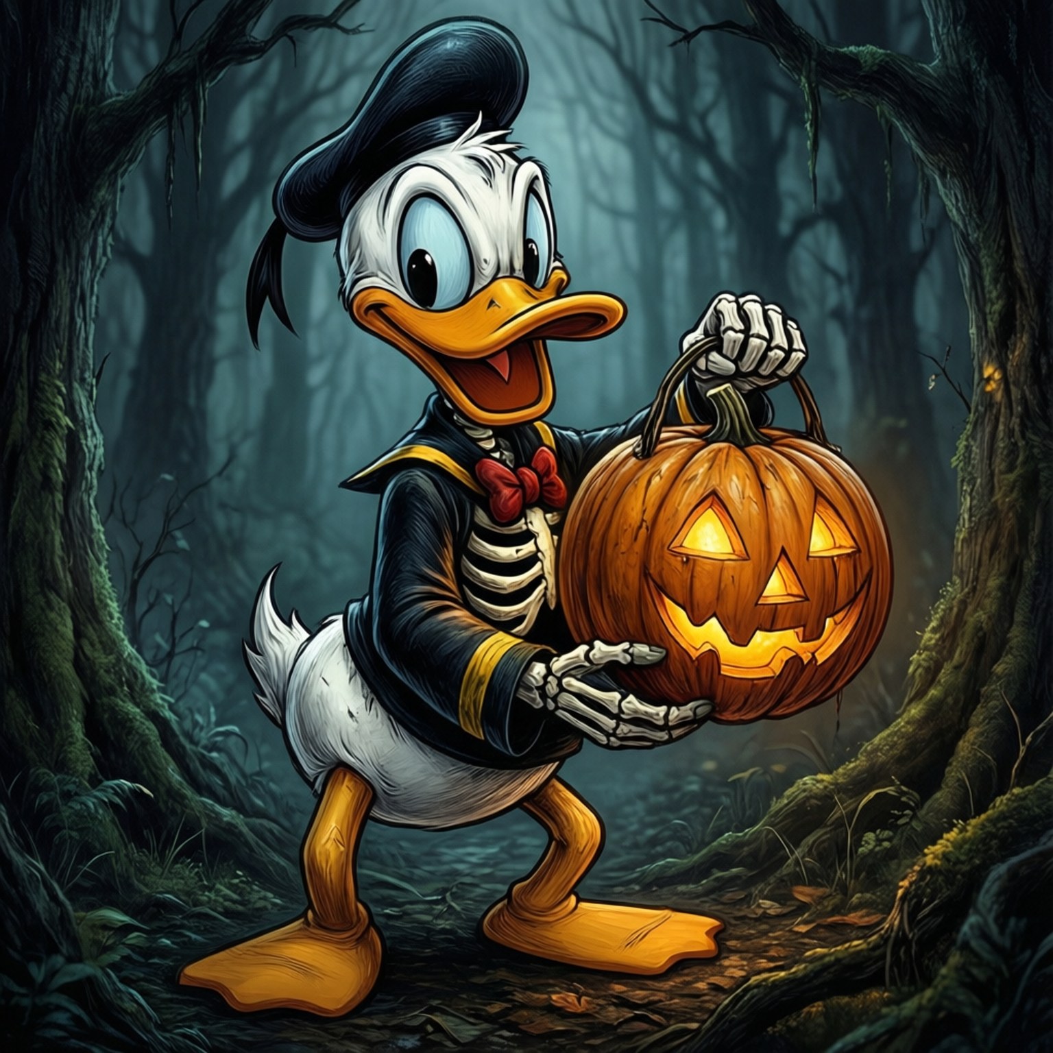 Calabaza de Donald Esqueleto Fondos de pantalla