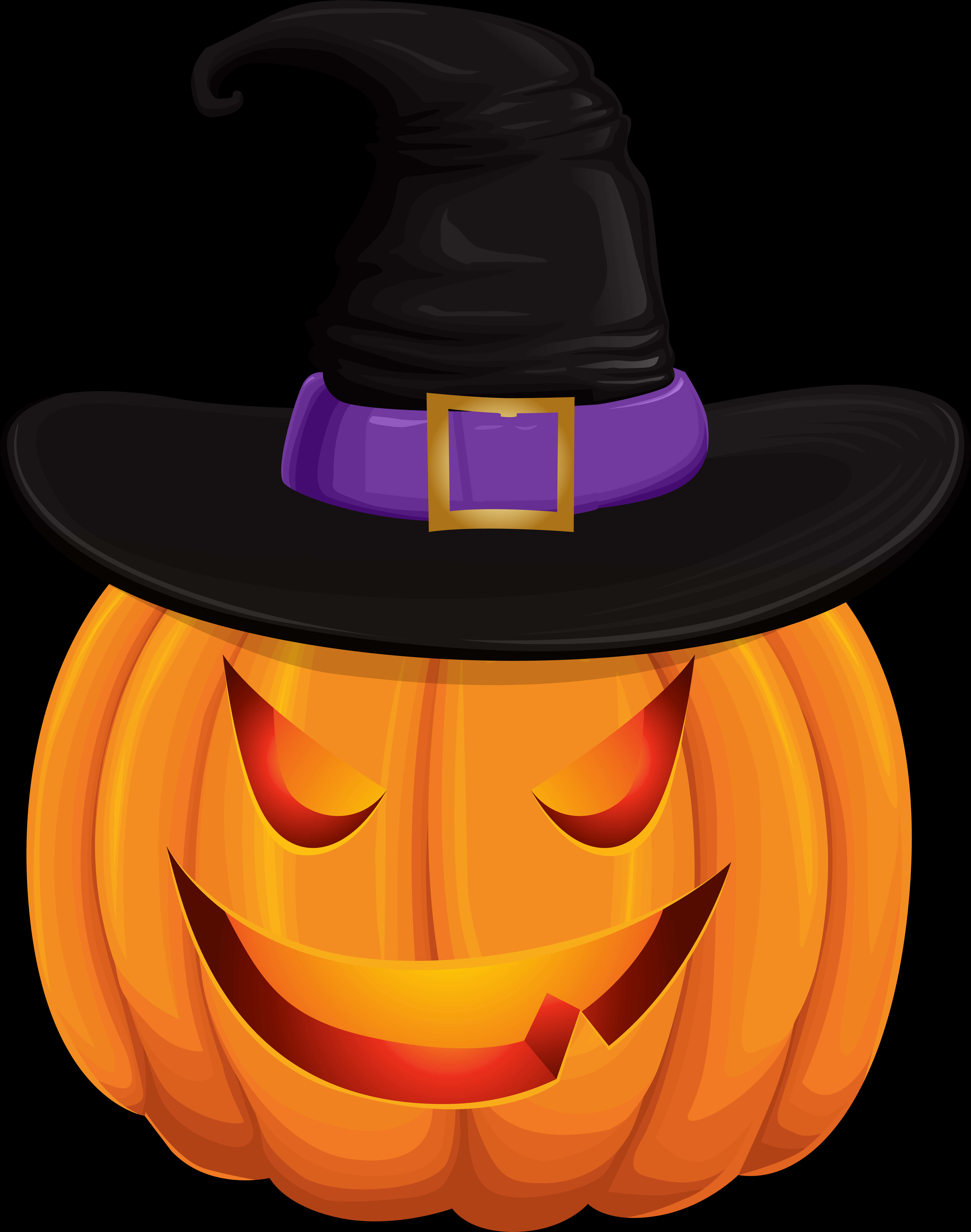 Calabaza de Halloween con Sombrero de Bruja Fondos de pantalla