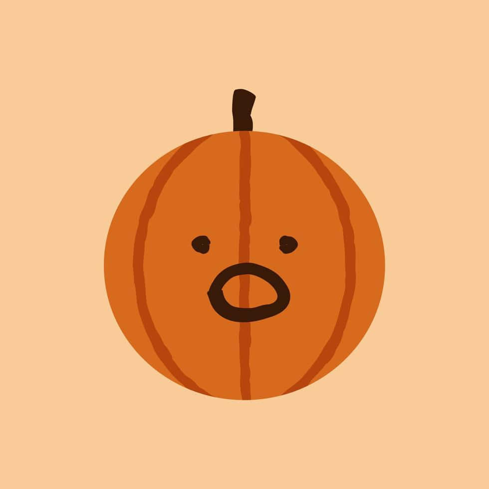 Calabaza de Halloween linda y estética con cara de shock Fondos de pantalla