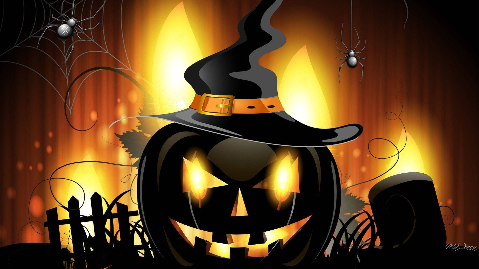 Calabaza linterna negra vintage de Halloween Fondos de pantalla