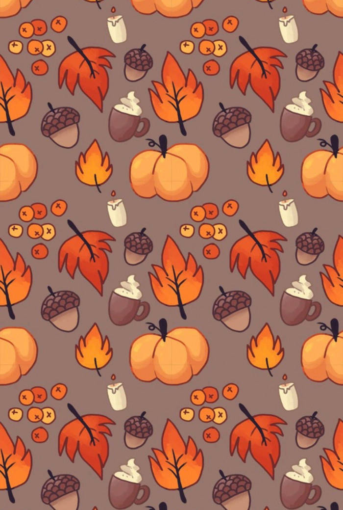 Calabazas, Bellotas y Hojas de Arce de Otoño Halloween Fondos de pantalla