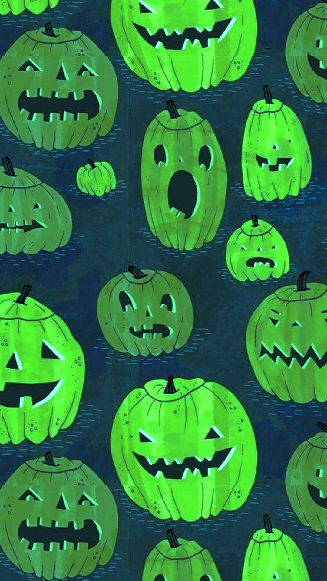 calabazas de Halloween con ojos brillantes Fondos de pantalla