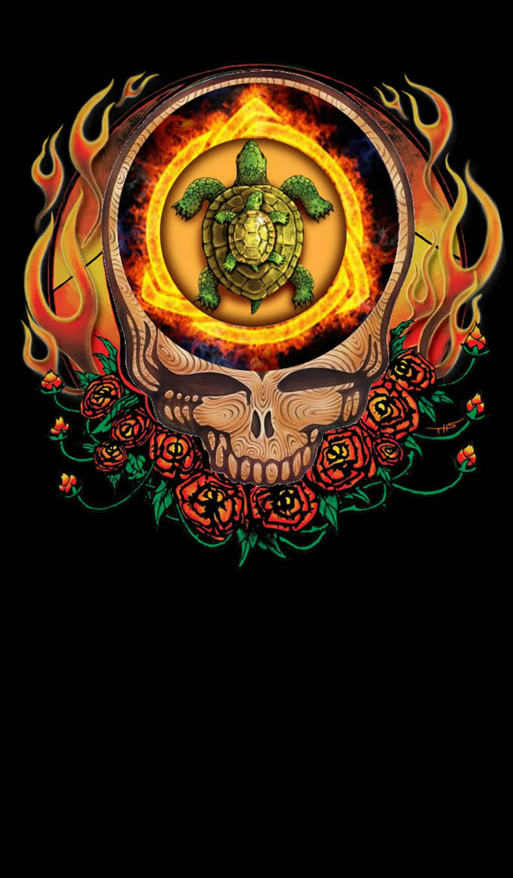 Calavera con una tortuga como iPhone de Grateful Dead Fondos de pantalla