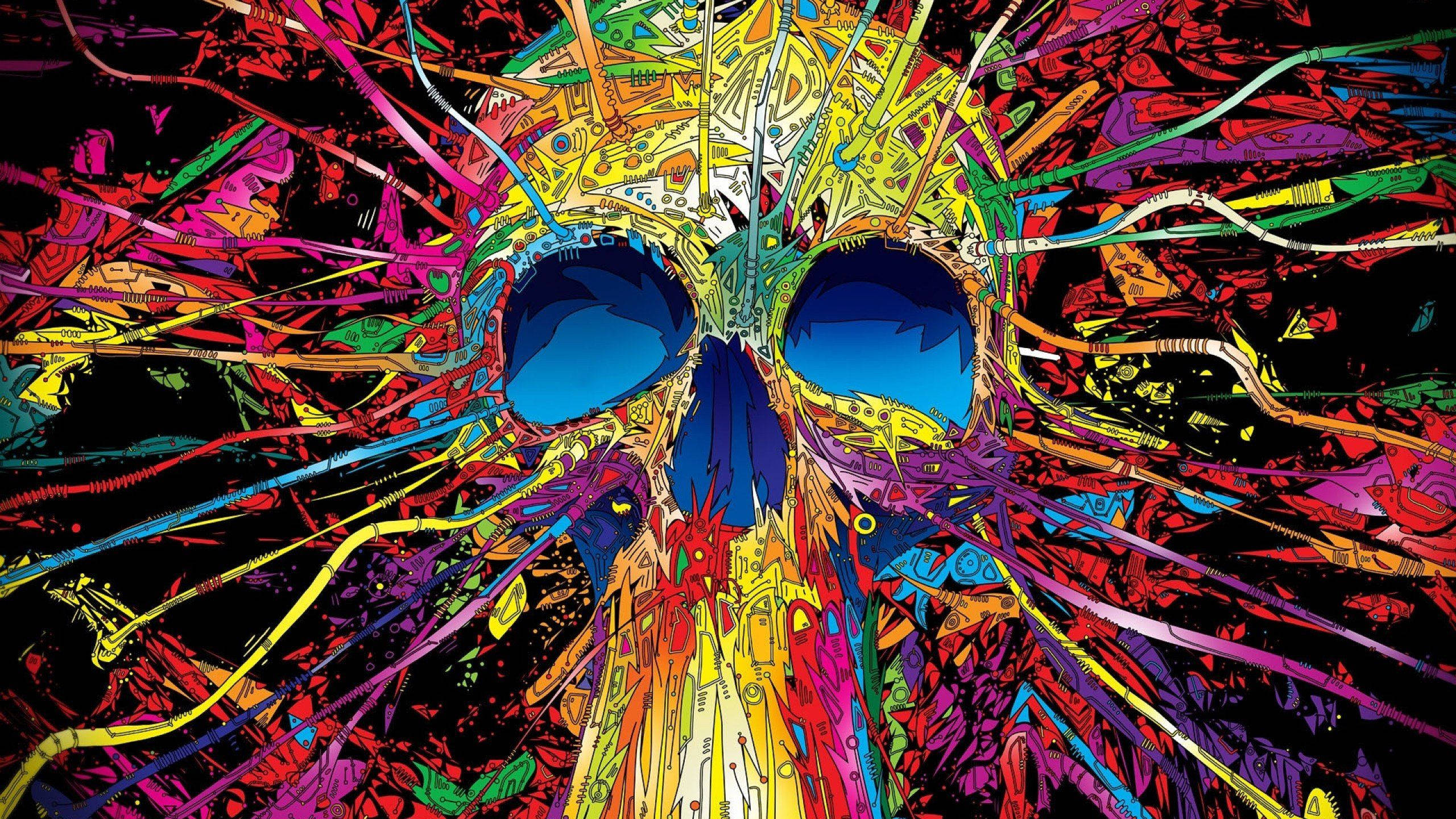 Calavera de Garabatos Coloridos Fondos de pantalla