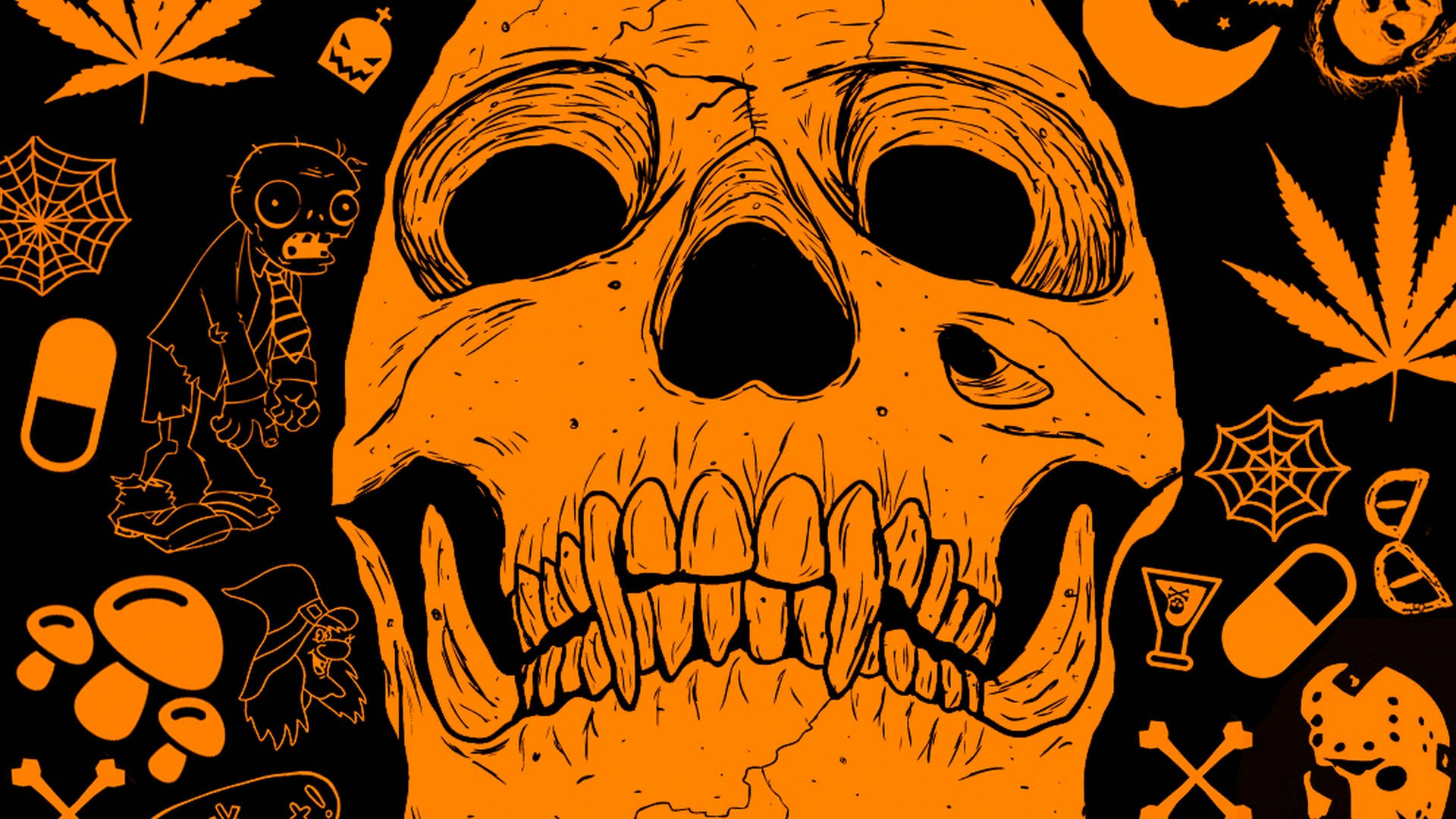 Calavera de Halloween estética y linda Fondos de pantalla