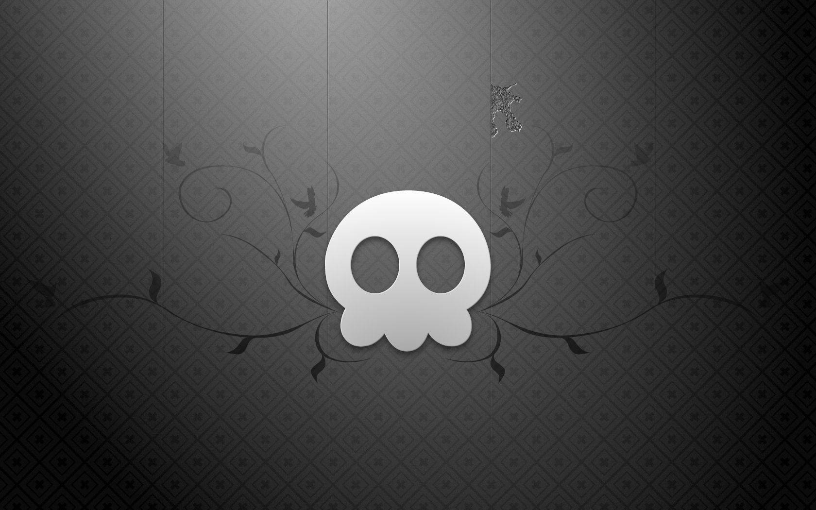 Fondo de pantalla de Calavera Fanart en Blanco y Negro
