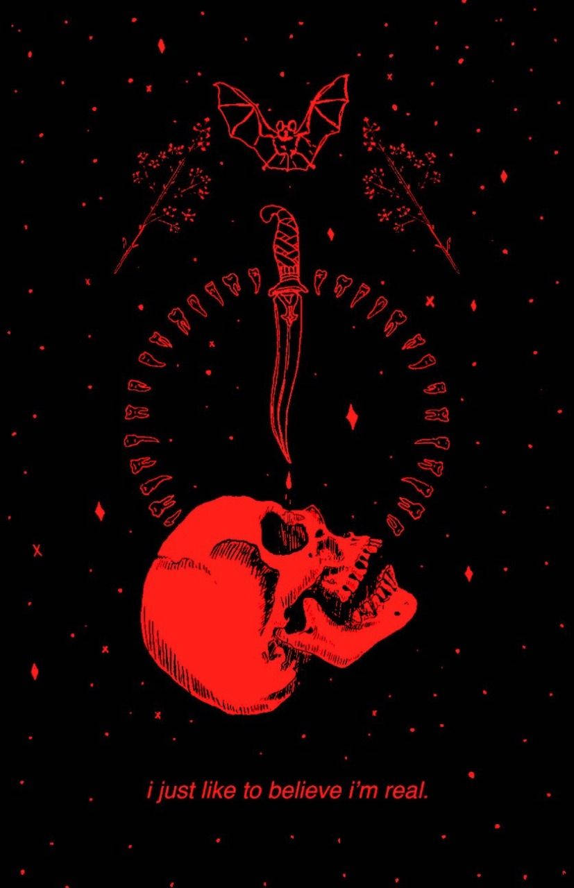 Calavera Roja Estética Psicodélica Fondos de pantalla
