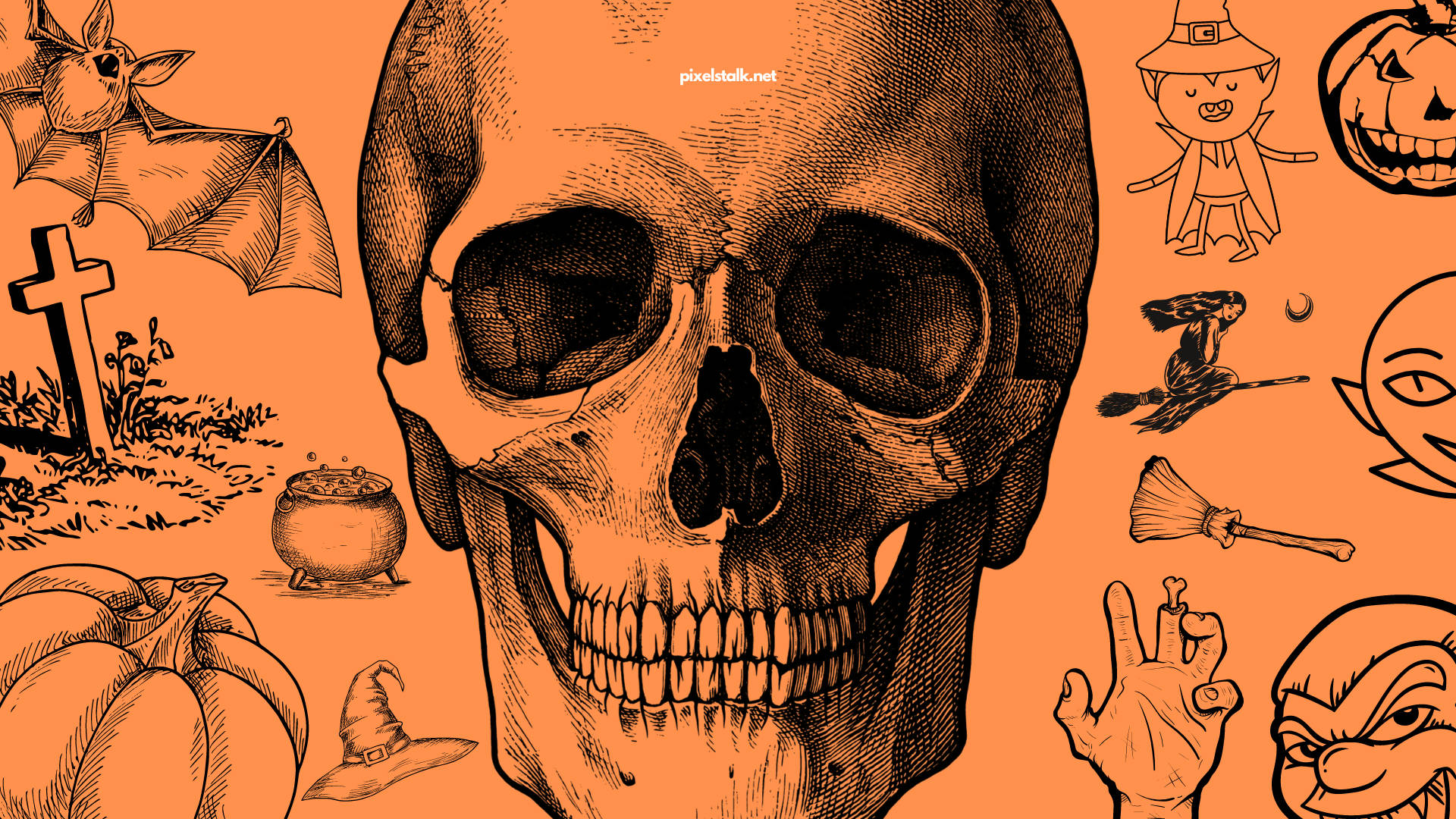 Calavera vintage de Halloween Fondos de pantalla