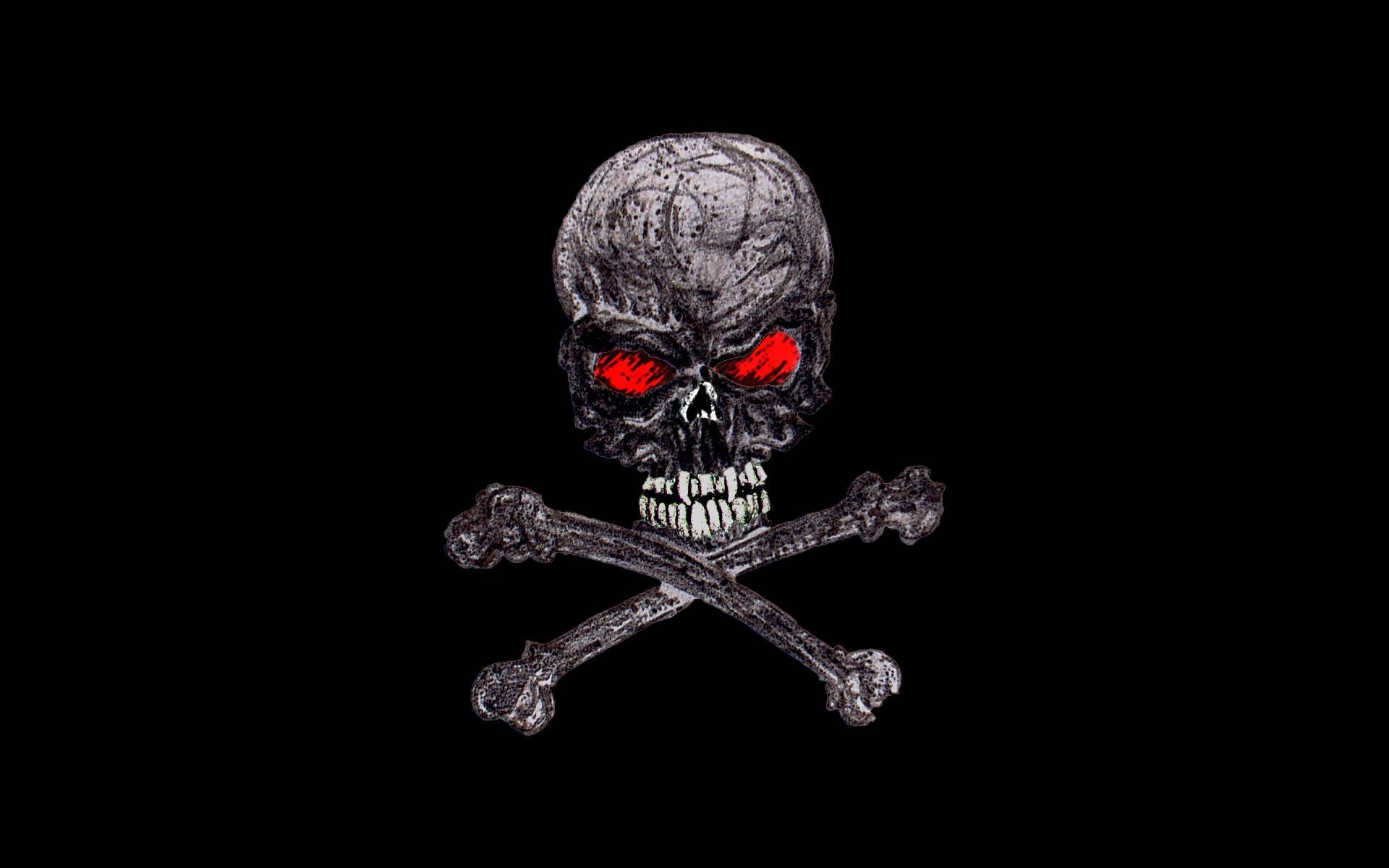 Calavera y huesos negros geniales Fondos de pantalla
