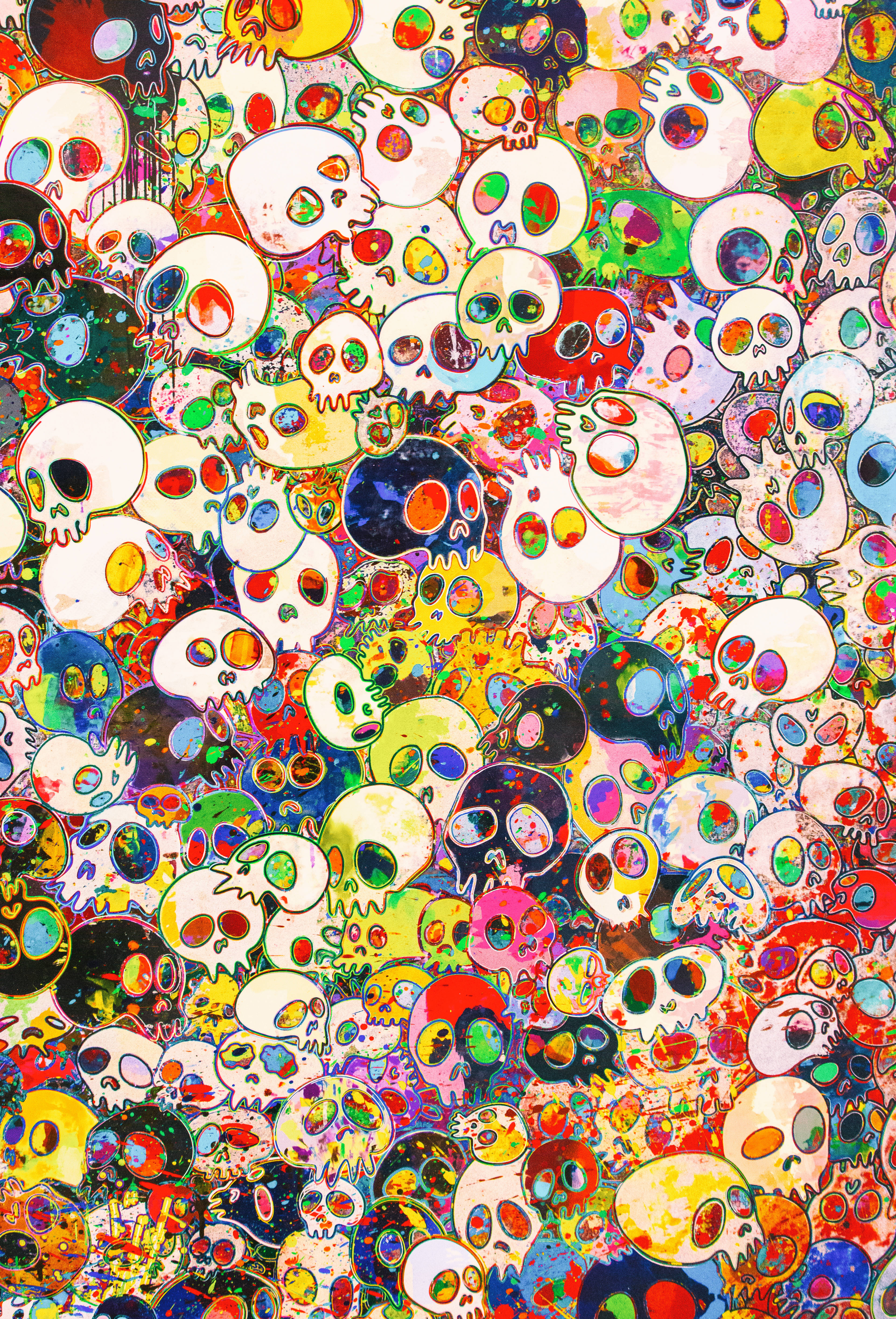 Calaveras de Takashi Murakami Grandes 4K Fondos de pantalla