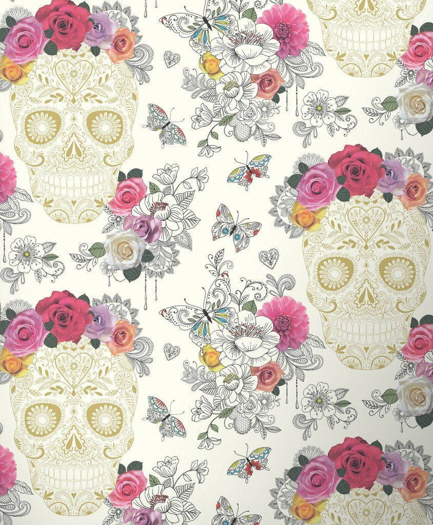 Calaveras Elegantes Sobre Fondo Blanco Fondos de pantalla