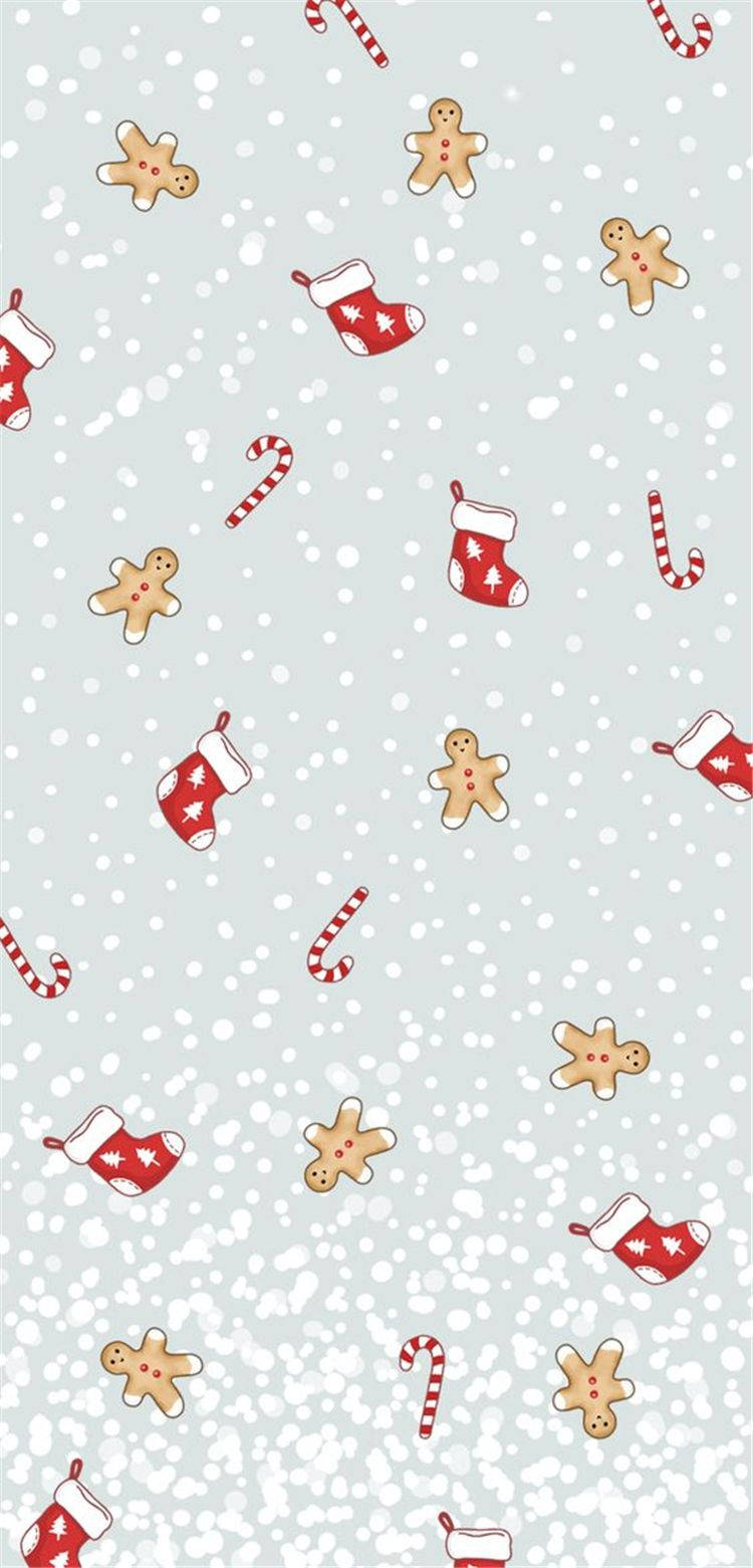 Calcetines Navideños Simples y Pan de Jengibre Fondos de pantalla