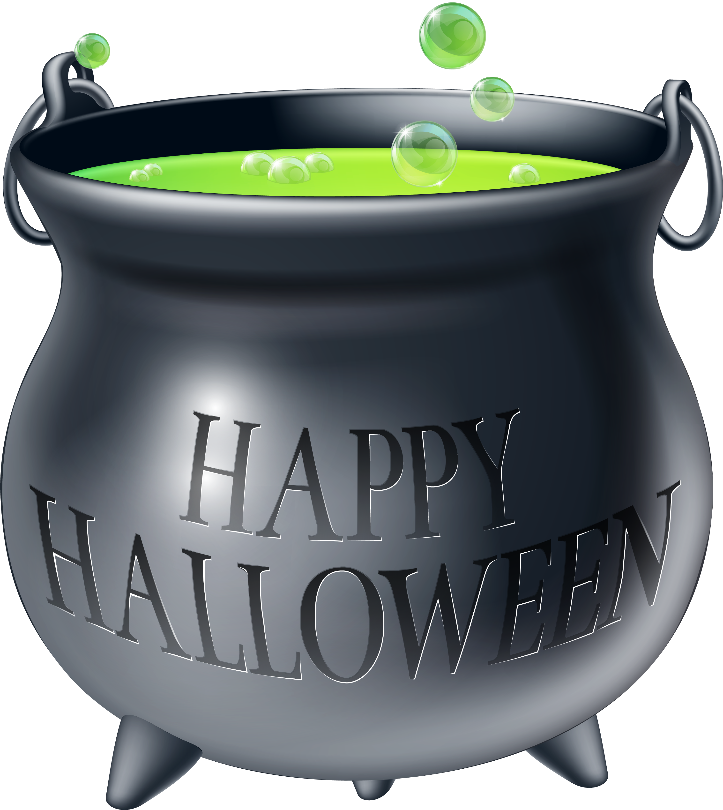 Caldero de Halloween con Poción Verde Burbujeante Fondos de pantalla