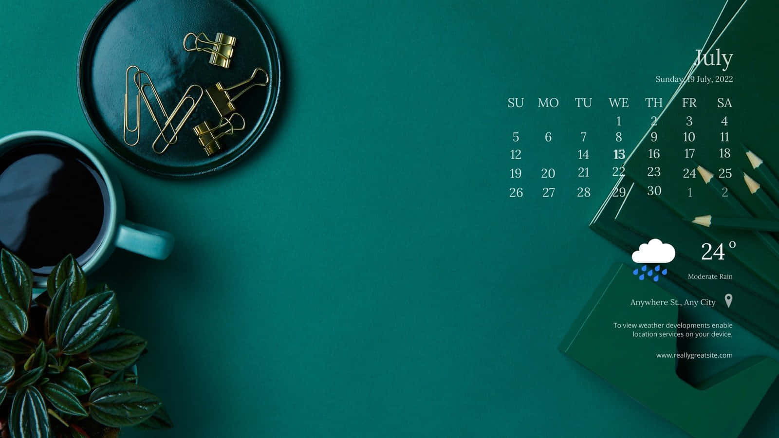 Calendario de Escritorio Moderno Fondos de pantalla