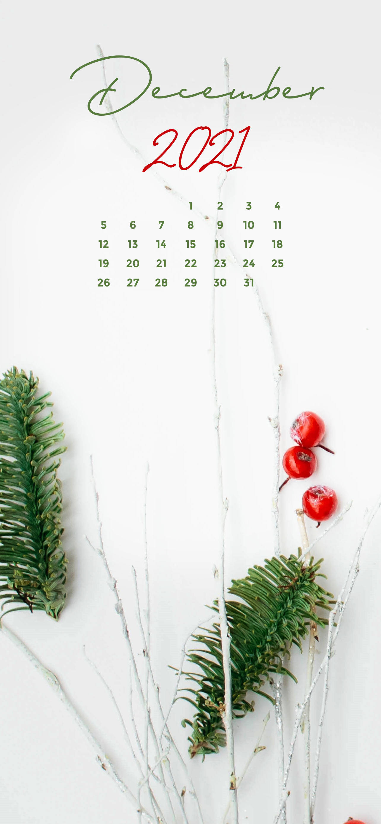 Calendario Minimalista Diciembre 2021 Fondos de pantalla
