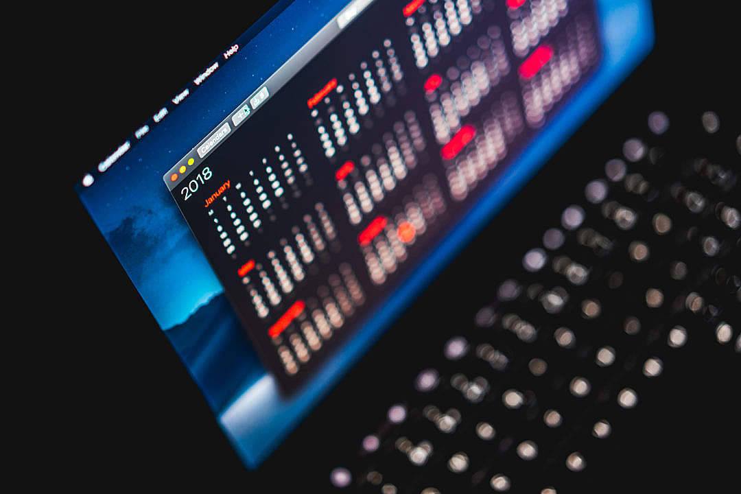 Calendario para Laptop 2018 Modo Oscuro Fondos de pantalla