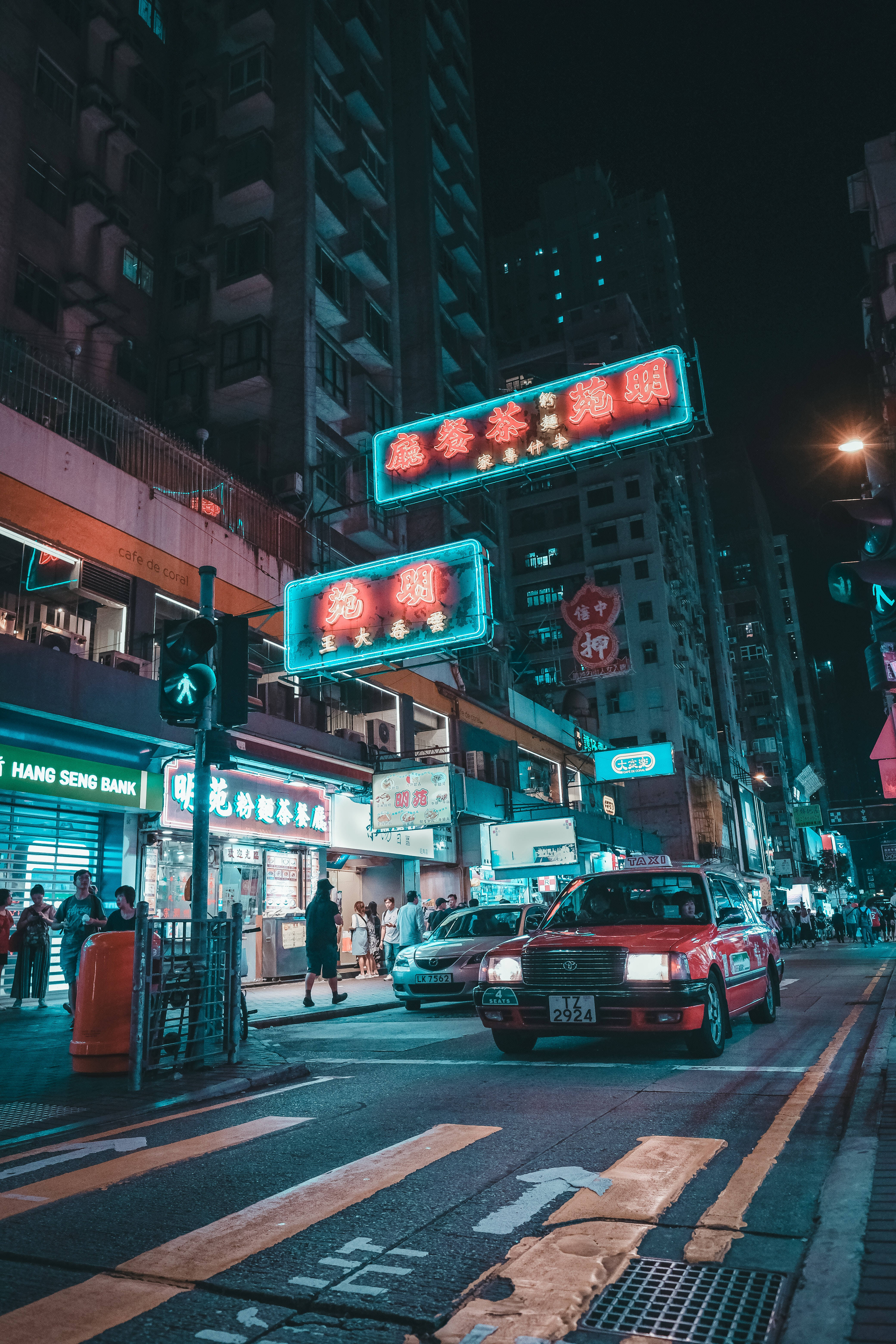 Calle de Hong Kong con Letrero Neón Fondos de pantalla