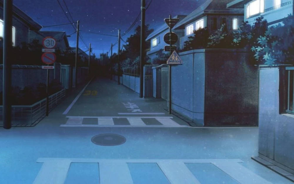 Calle Oscura Nocturna de Anime Japonés Fondos de pantalla