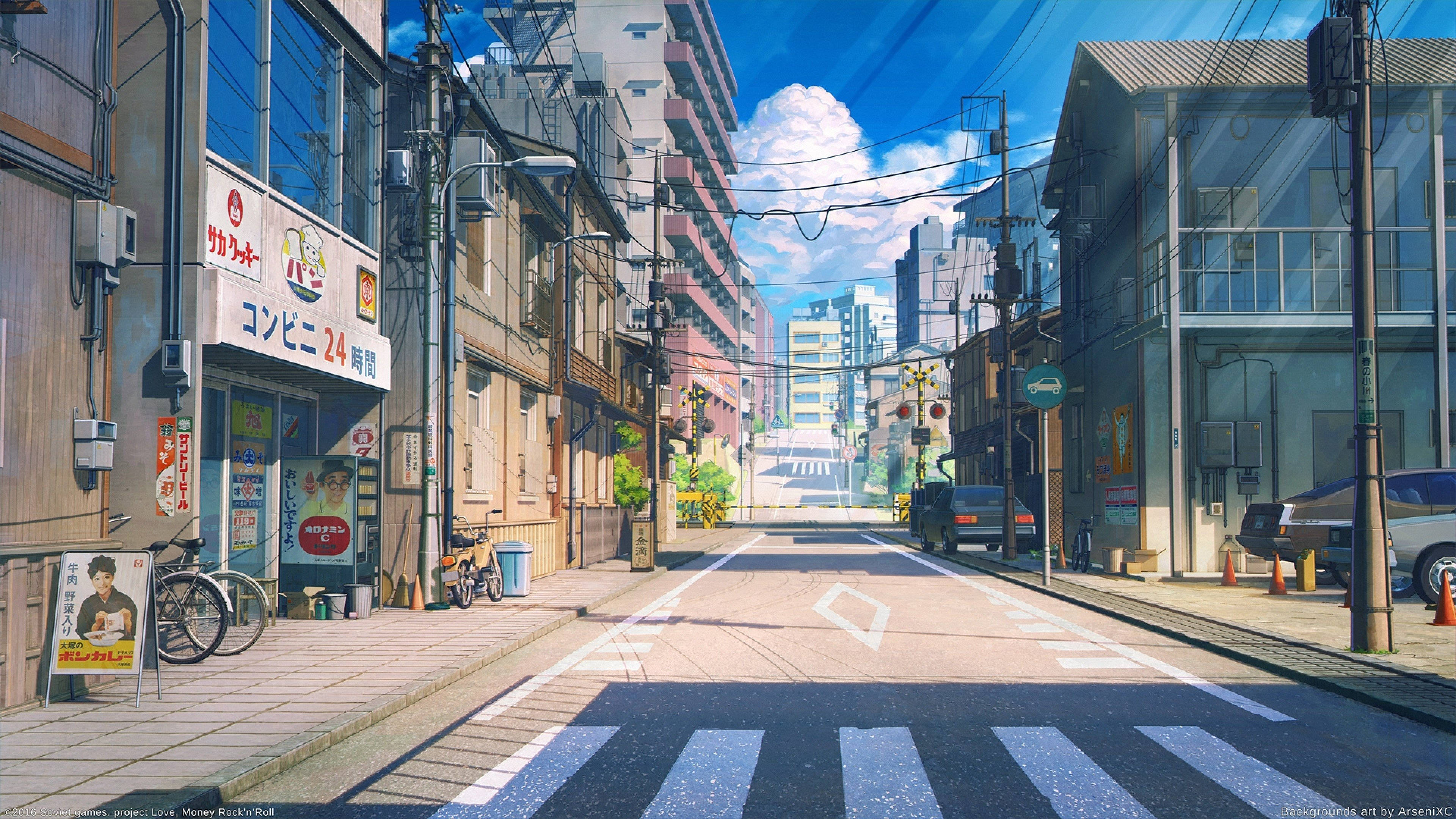 Calle Vacía de Anime para Videojuegos Fondos de pantalla