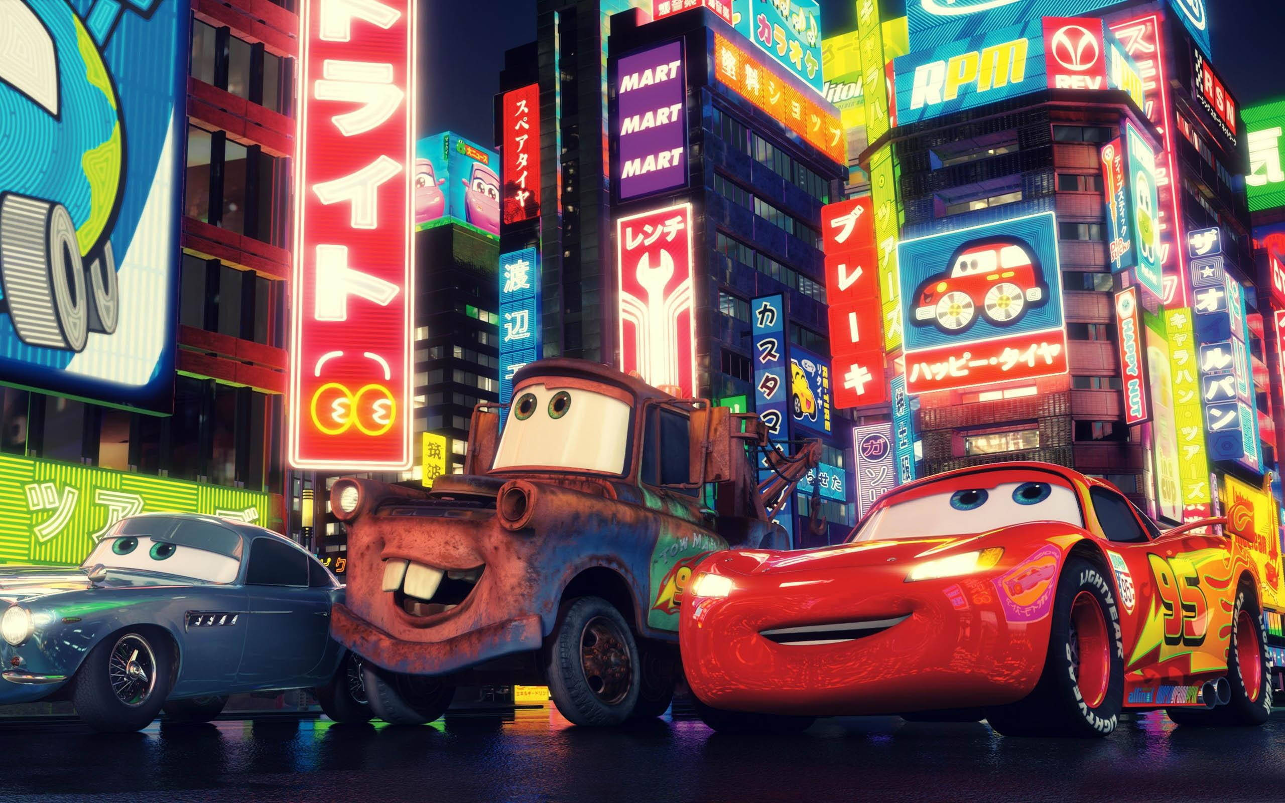 Calles de Tokio de Cars 2 Fondos de pantalla