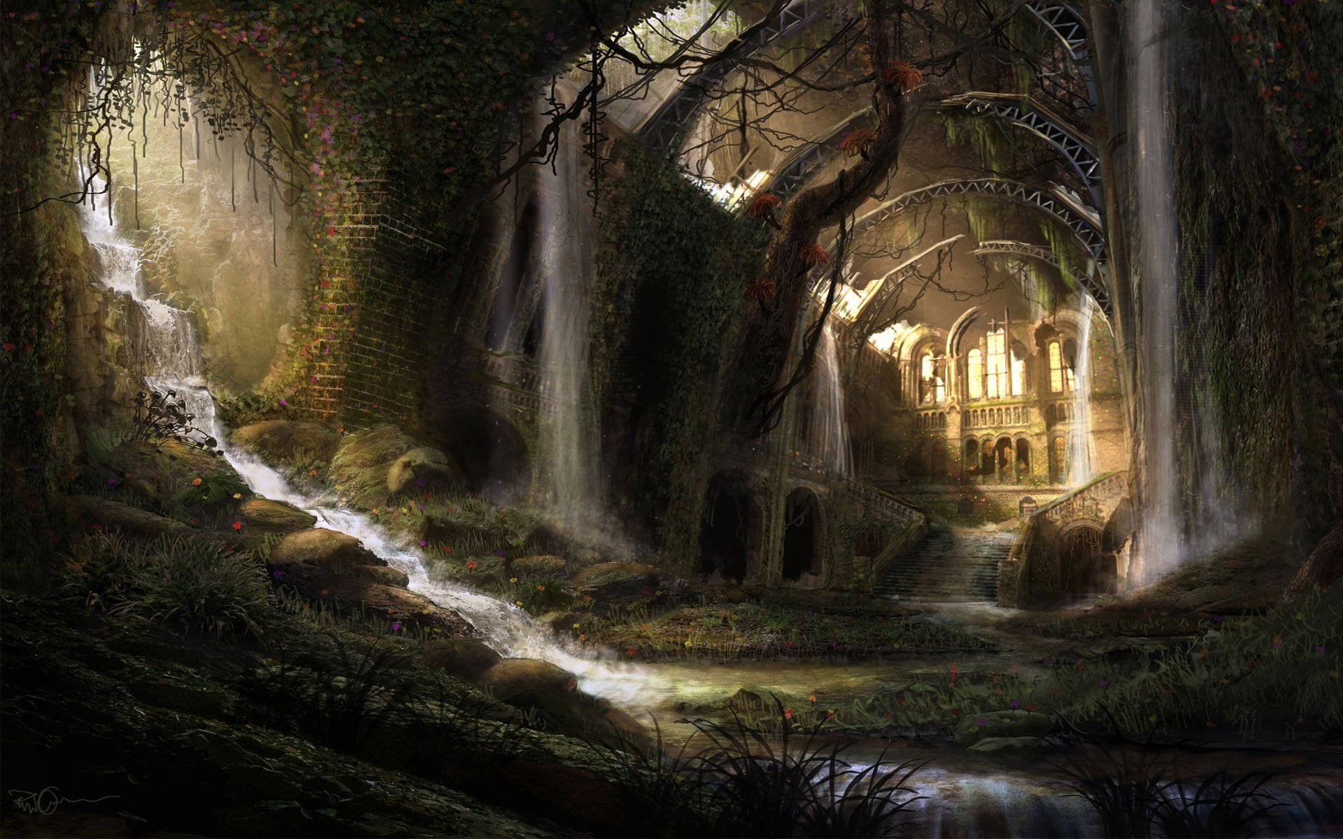 Camino Hacia el Bosque Pantalla Oscura Fondos de pantalla