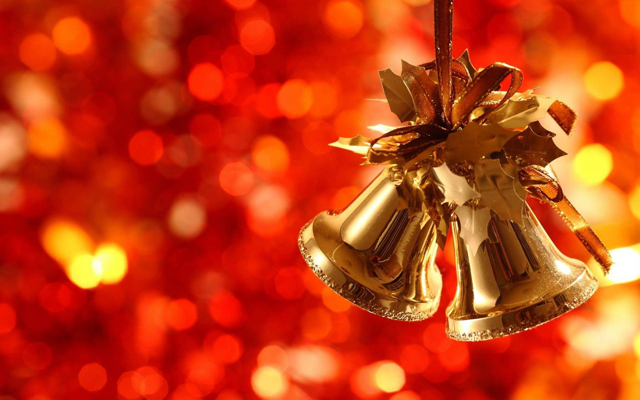 Campanas Doradas de Navidad para Escritorio Fondos de pantalla