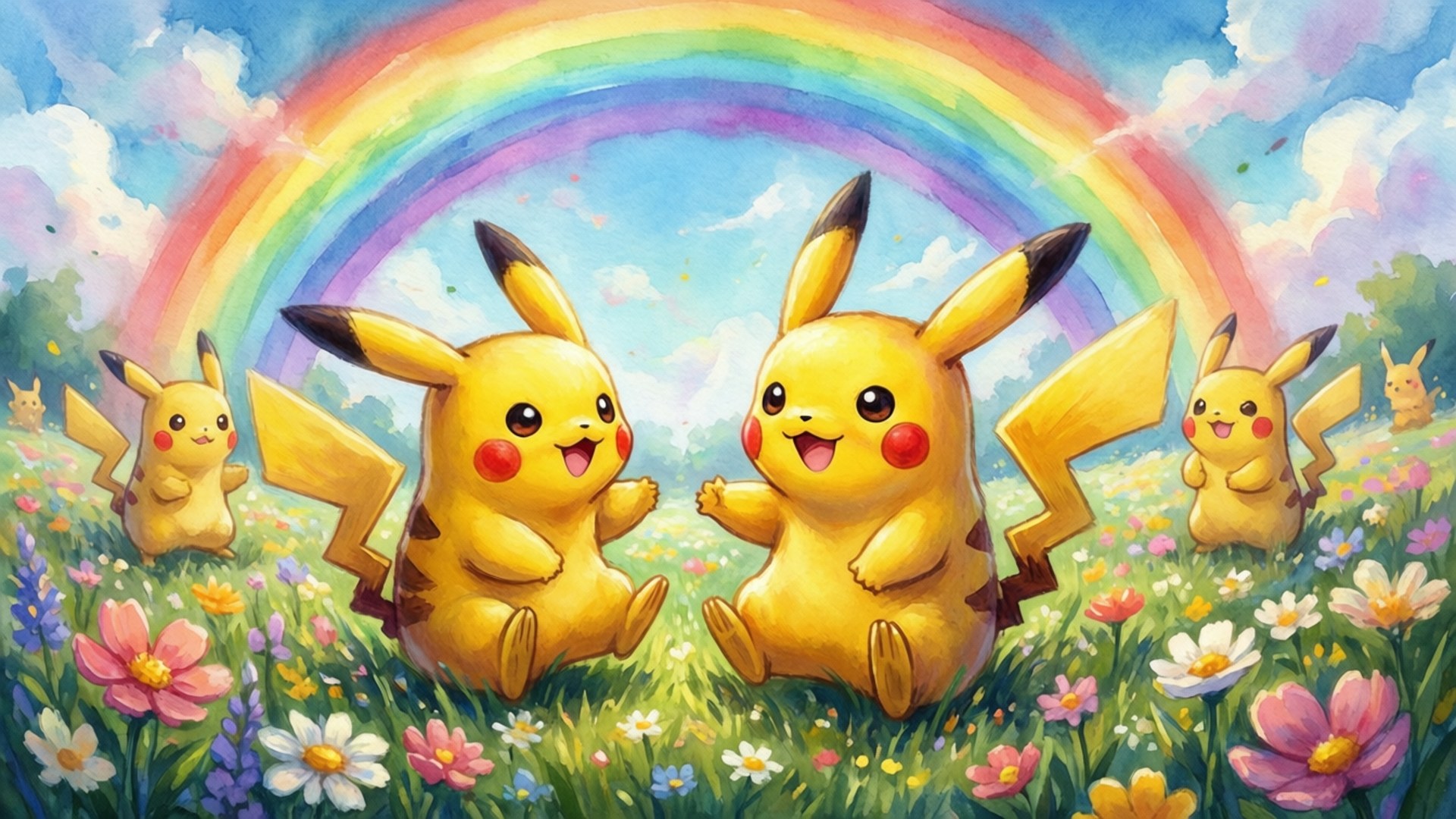 Campo de Flores de Pikachu Fondos de pantalla